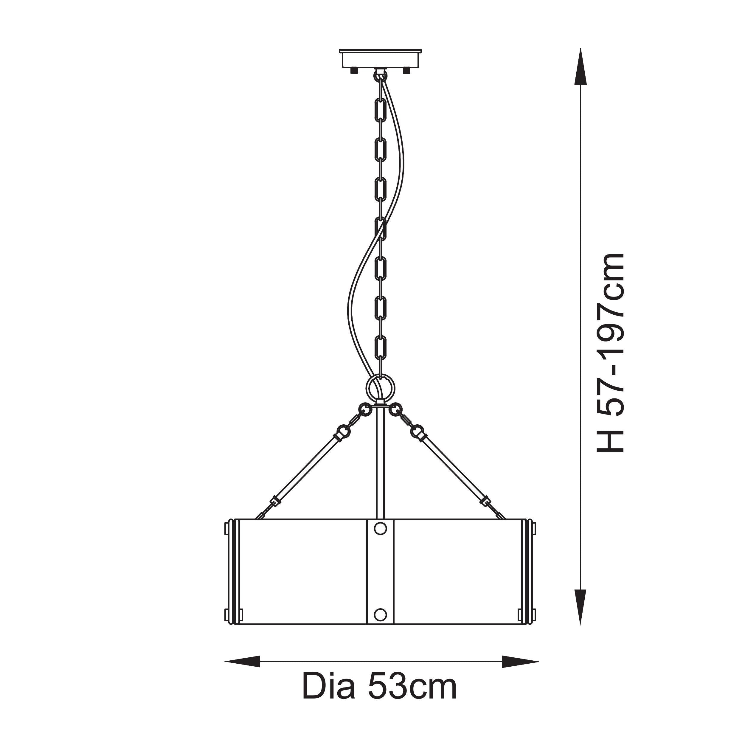 Keller 6 Light Brass Pendant Handmade - Curved Glass Panels