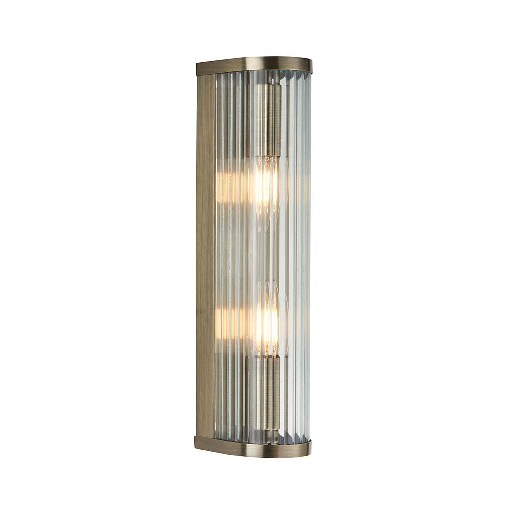 Endon Lighting Ridgeton 2-Light Wall Light in Antique Brass-OPEN-BOX-50-040626