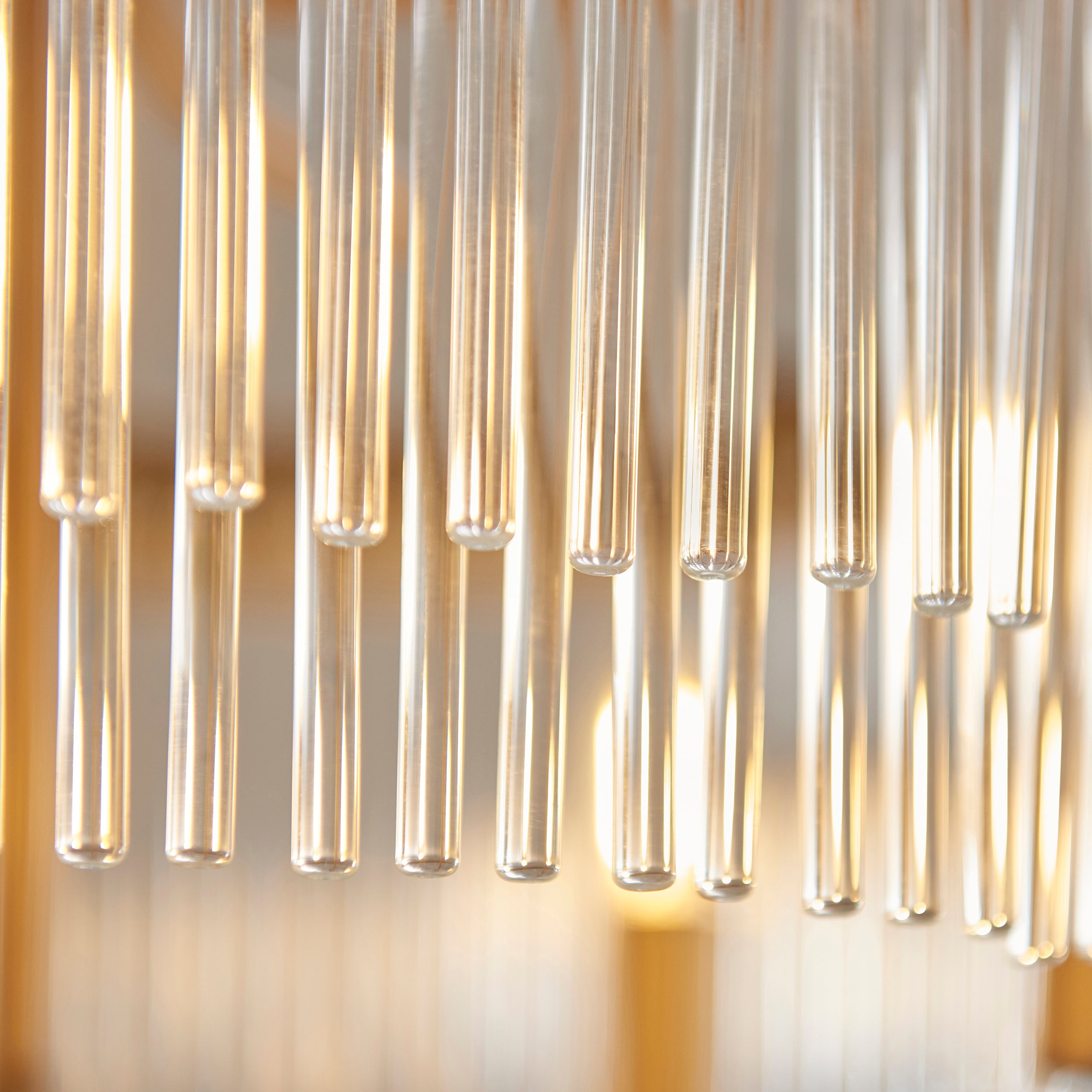 Clermont Brass 5 Light Ceiling Pendant - Glass Rods