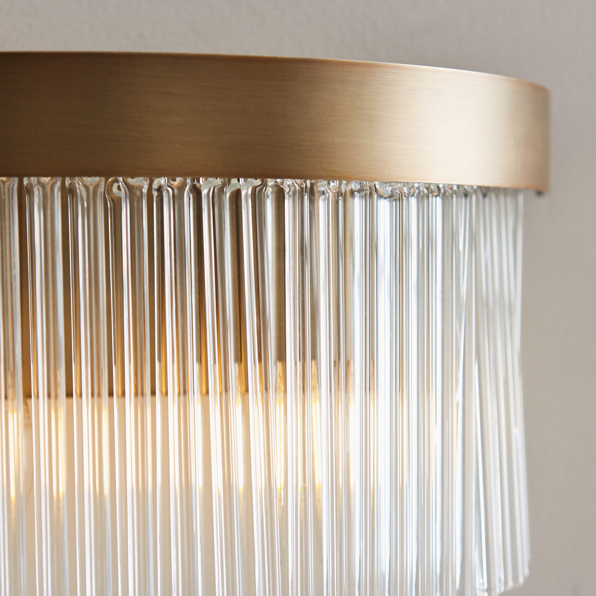 Clermont Antique Brass Wall Light - Clear Glass Rods Shade-OPEN-BOX-50-270826