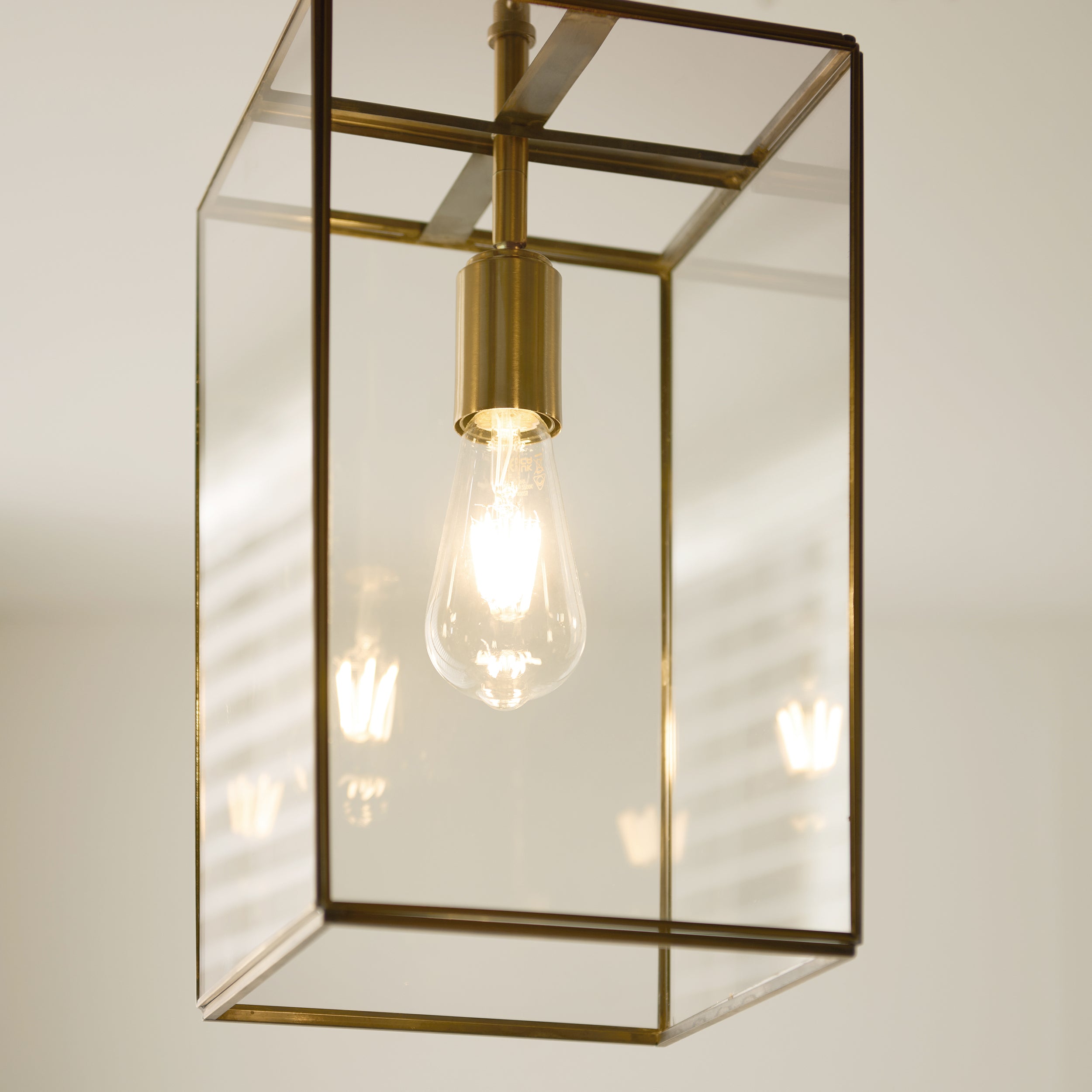 Hammond Grand Brass and Glass Panel Pendant
