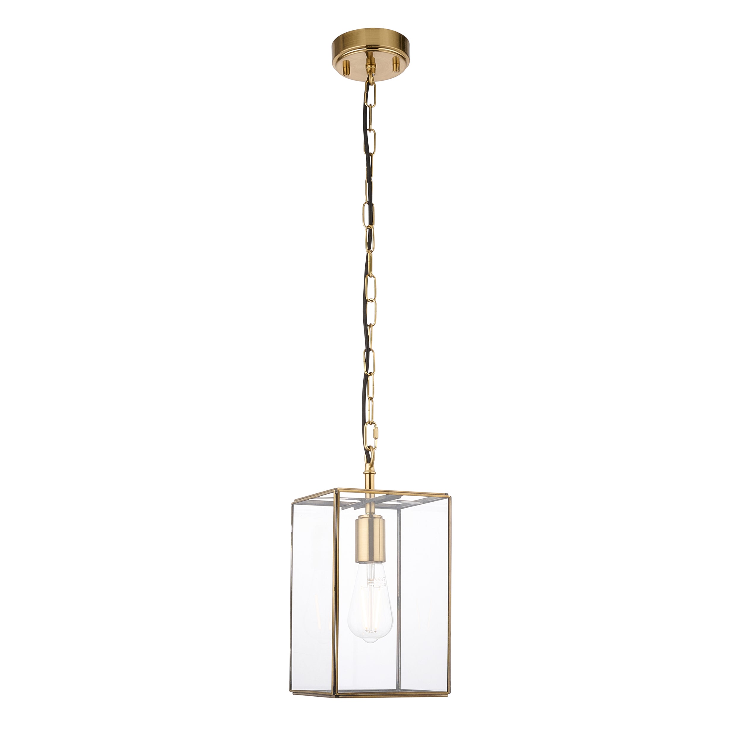 Hammond Brass and Glass Panel Pendant