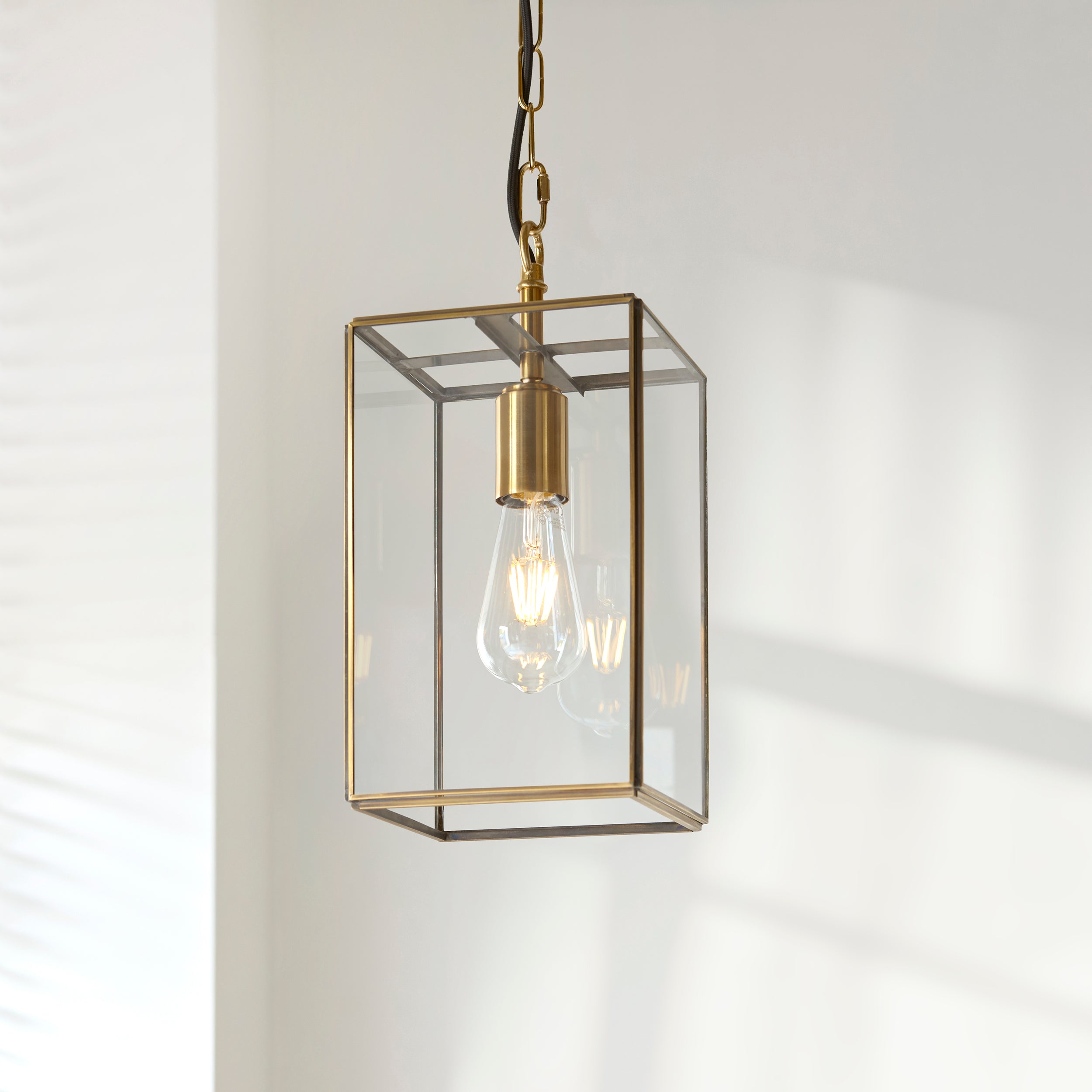 Hammond Brass and Glass Panel Pendant