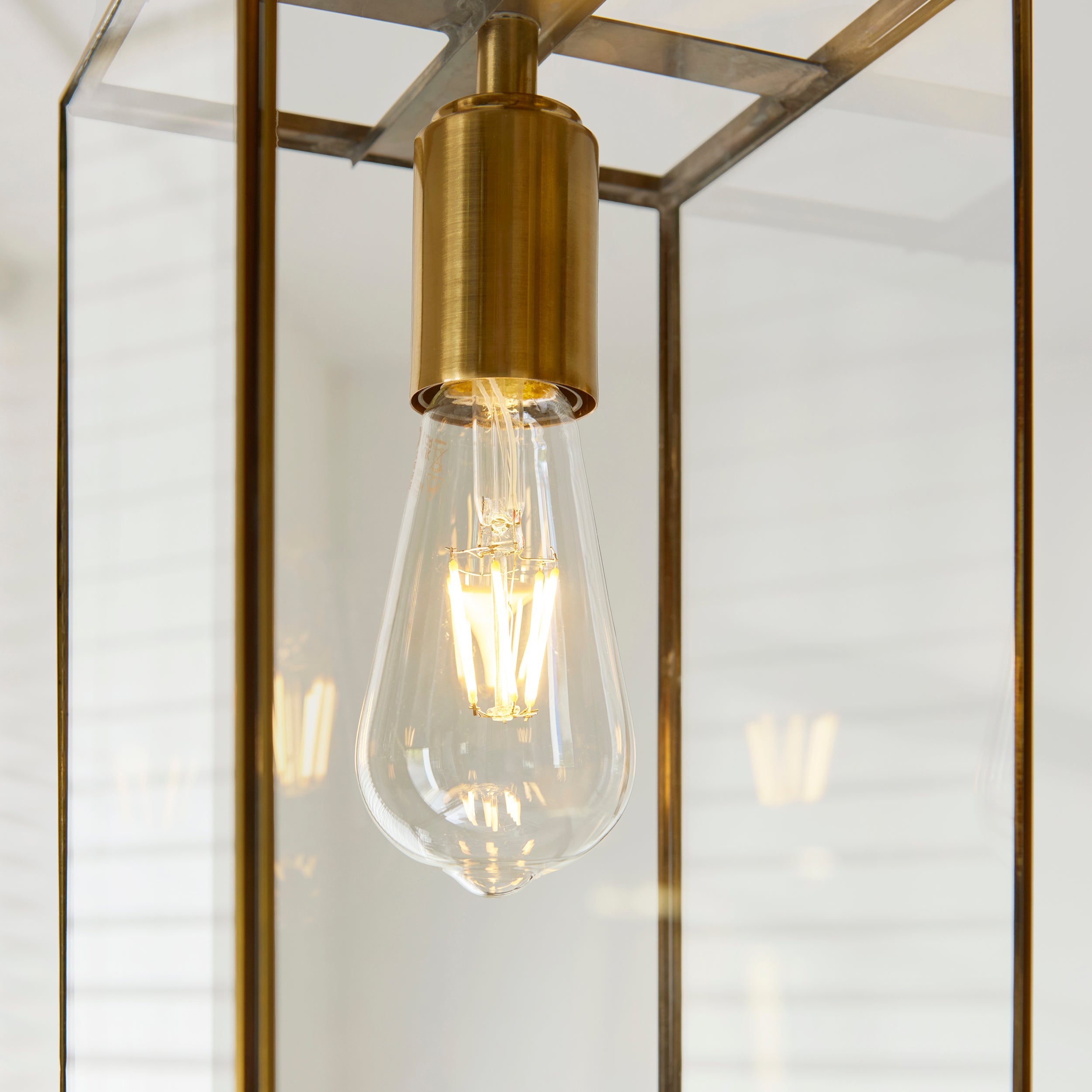 Hammond Brass and Glass Panel Pendant