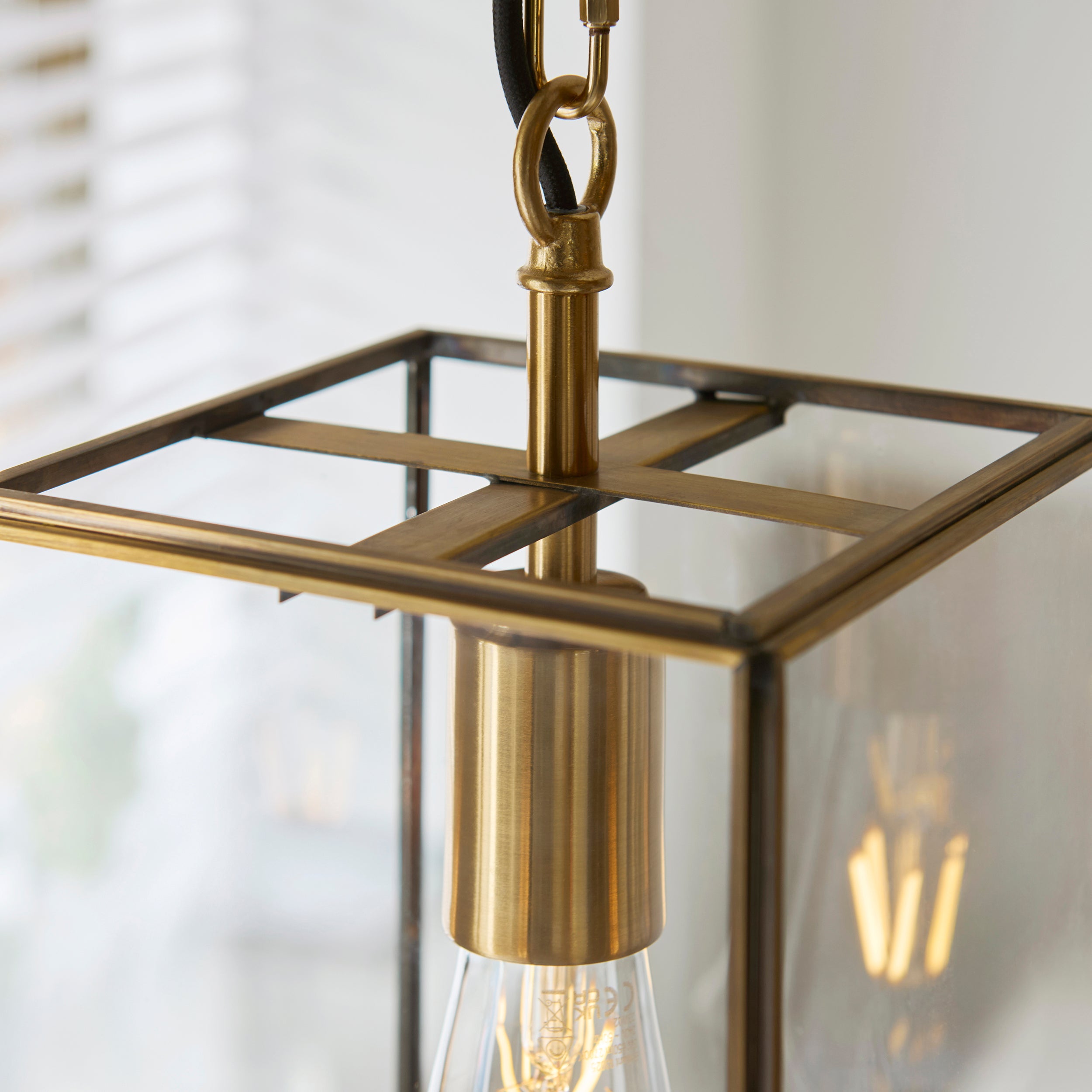 Hammond Brass and Glass Panel Pendant