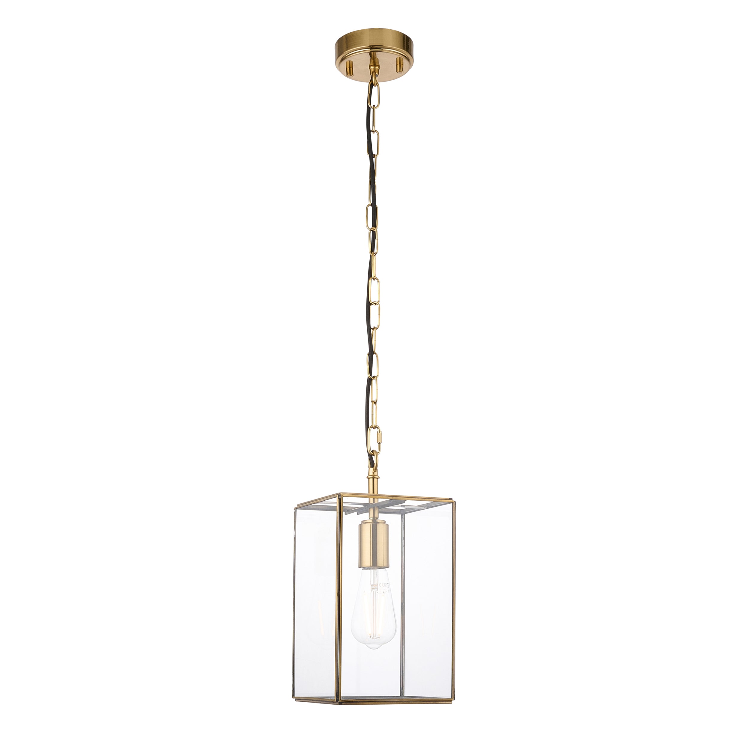 Hammond Brass and Glass Panel Pendant