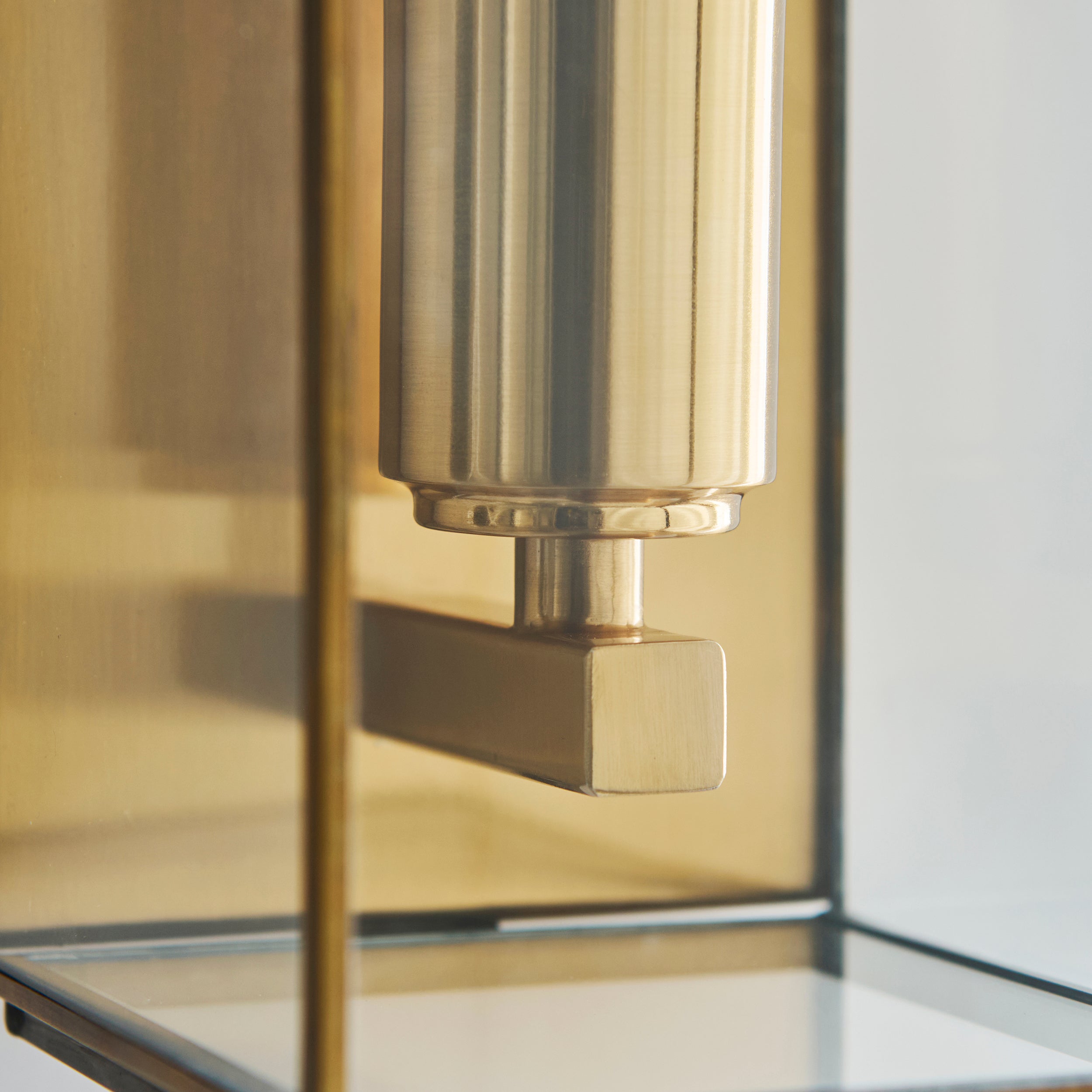 Hammond Brass Wall Light With Glass Panels