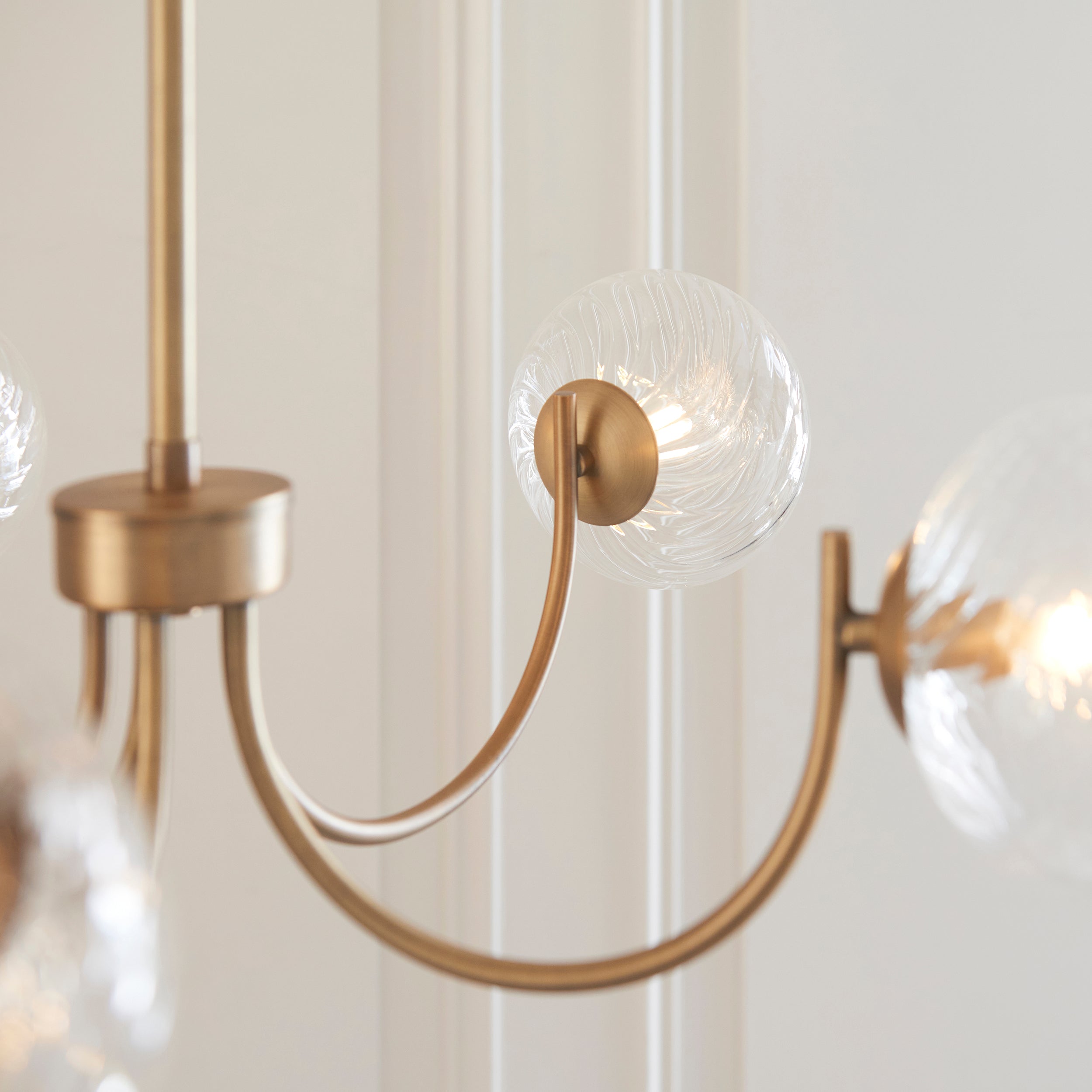 Hague 5 Light Brass Pendant - Glass Shades