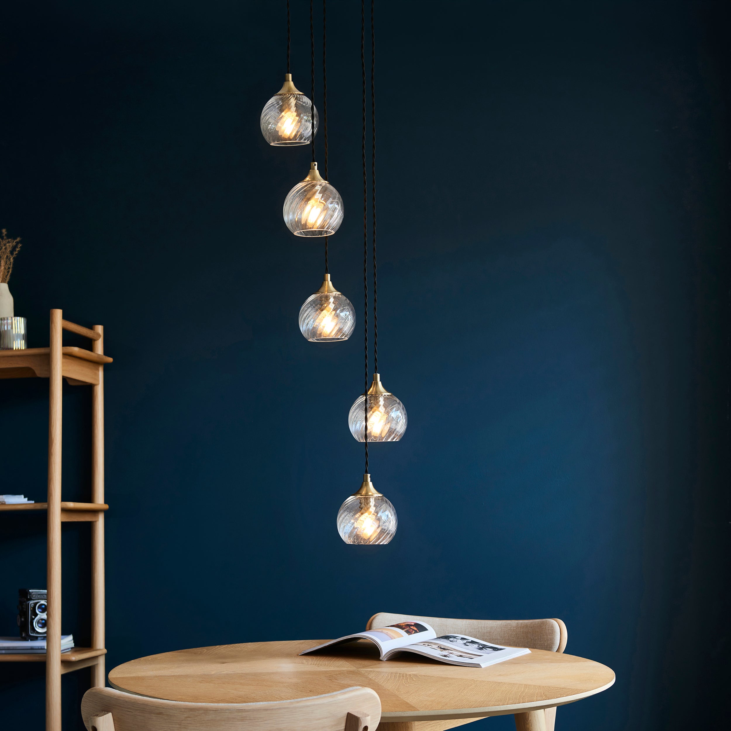 Allegra 5 Light Brass Pendant Cascade Ceiling Light