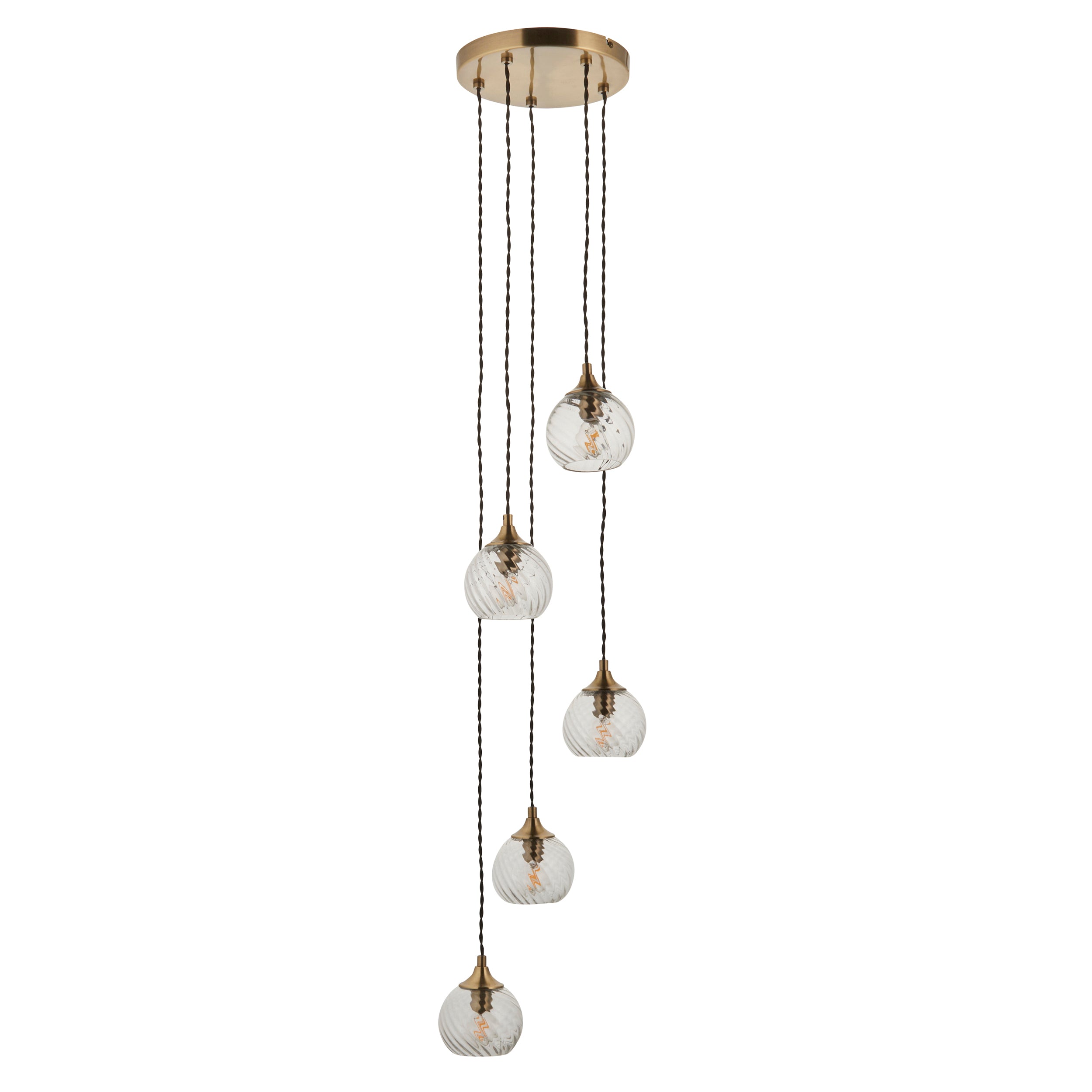 Allegra 5 Light Brass Pendant Cascade Ceiling Light
