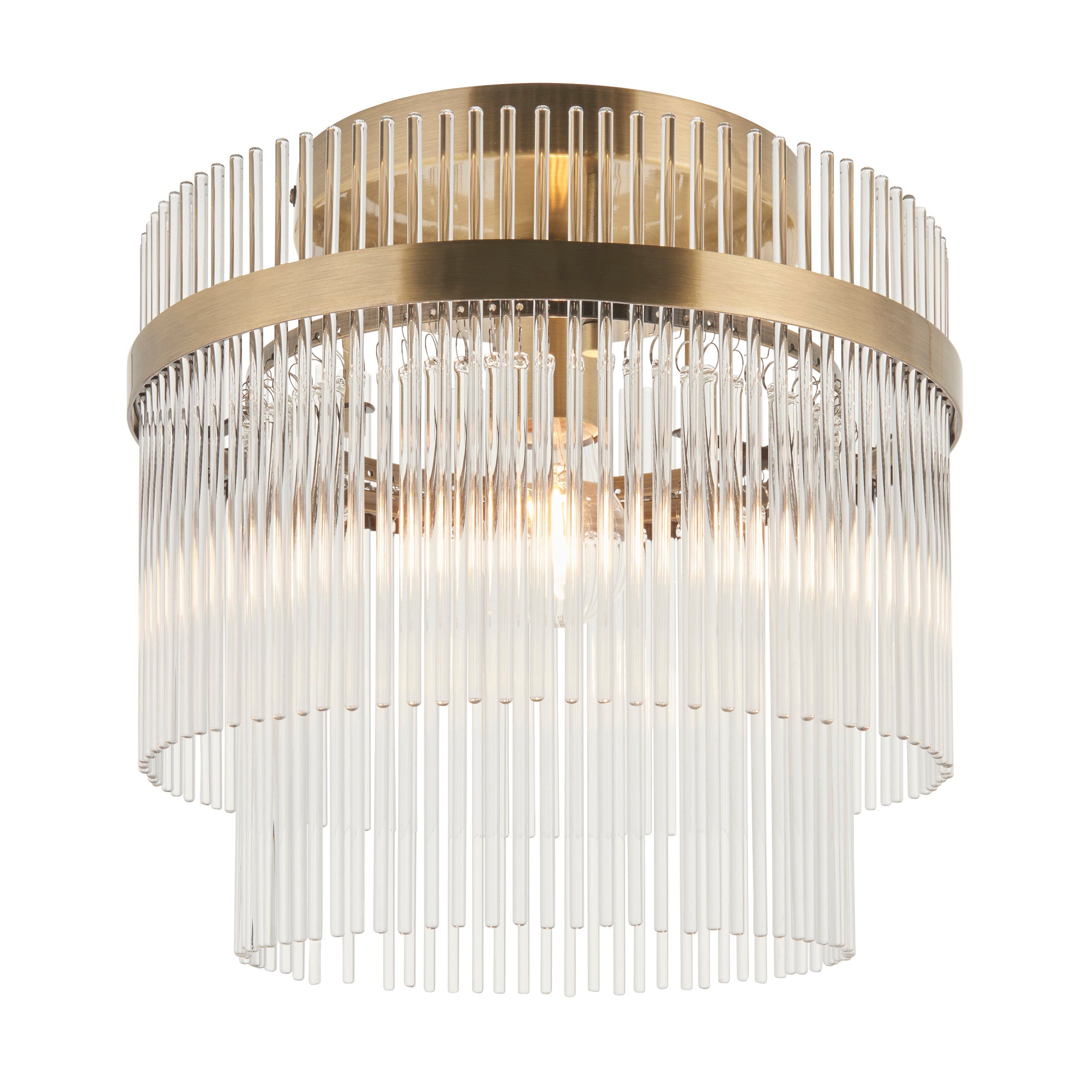 Marietta Brass 1 Light Flush - Glass Rods