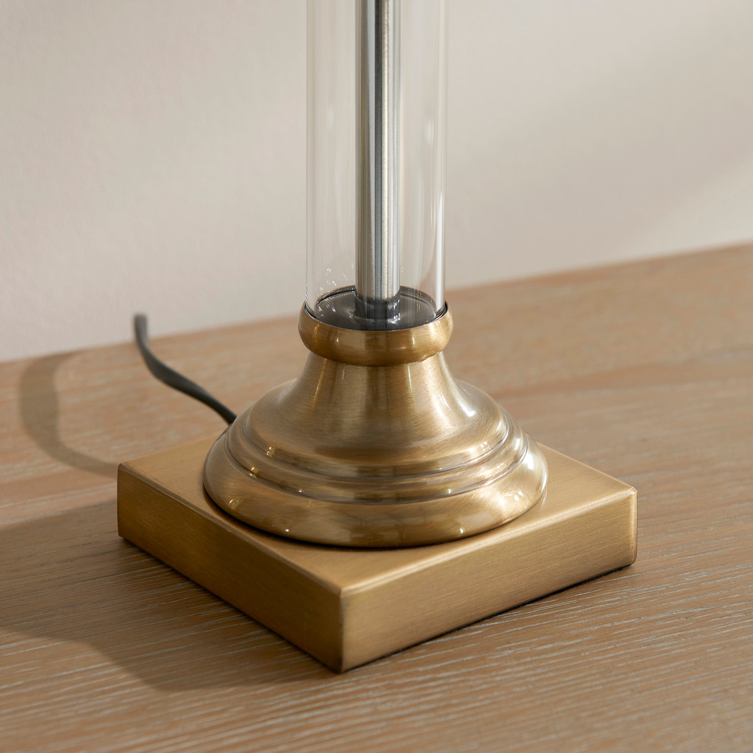Avebury 1 Light Brass Table Lamp & Avalon 31cm Faux Linen Shade