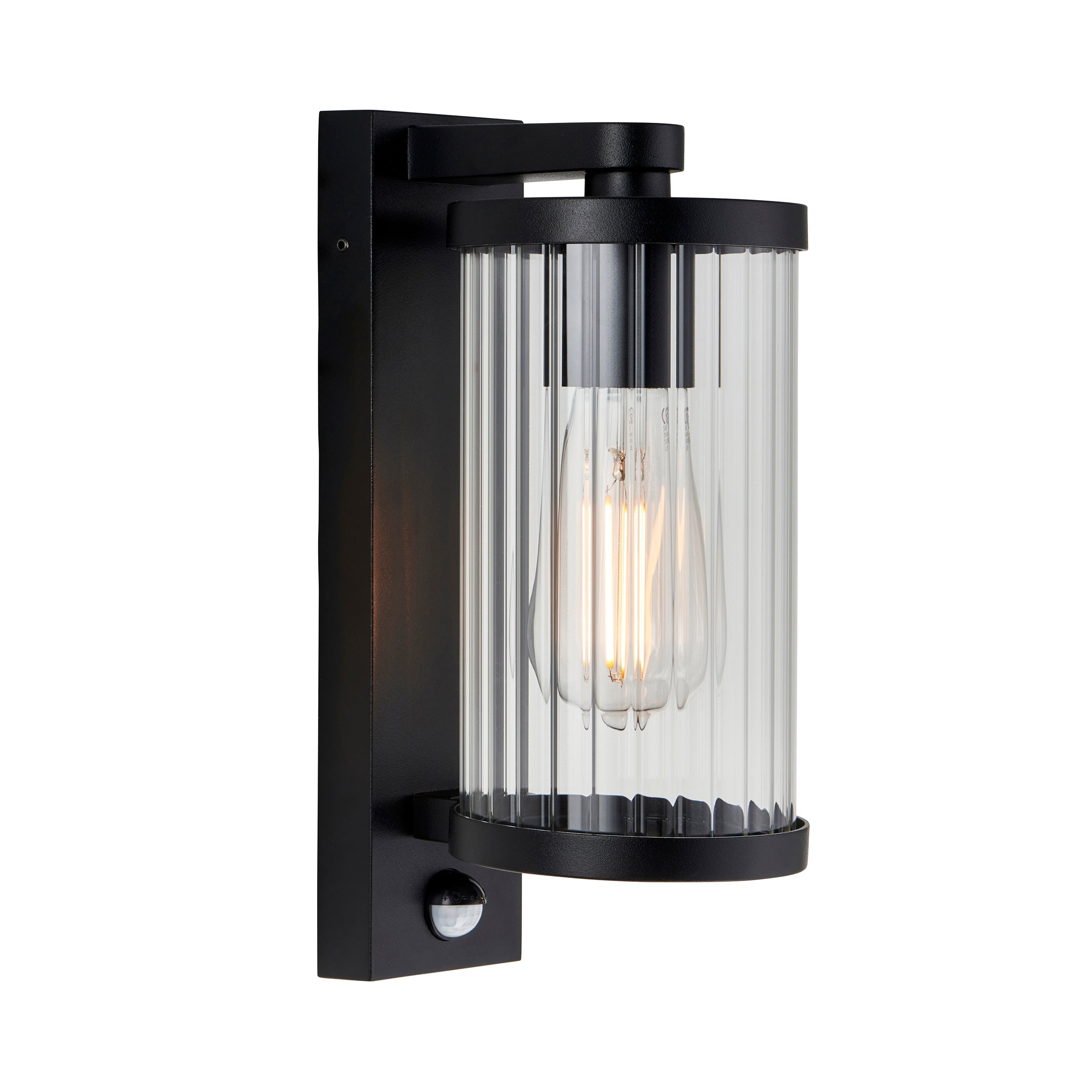 Newcombe Black PIR Outdoor Black Wall Light-OPEN-BOX-50-040626