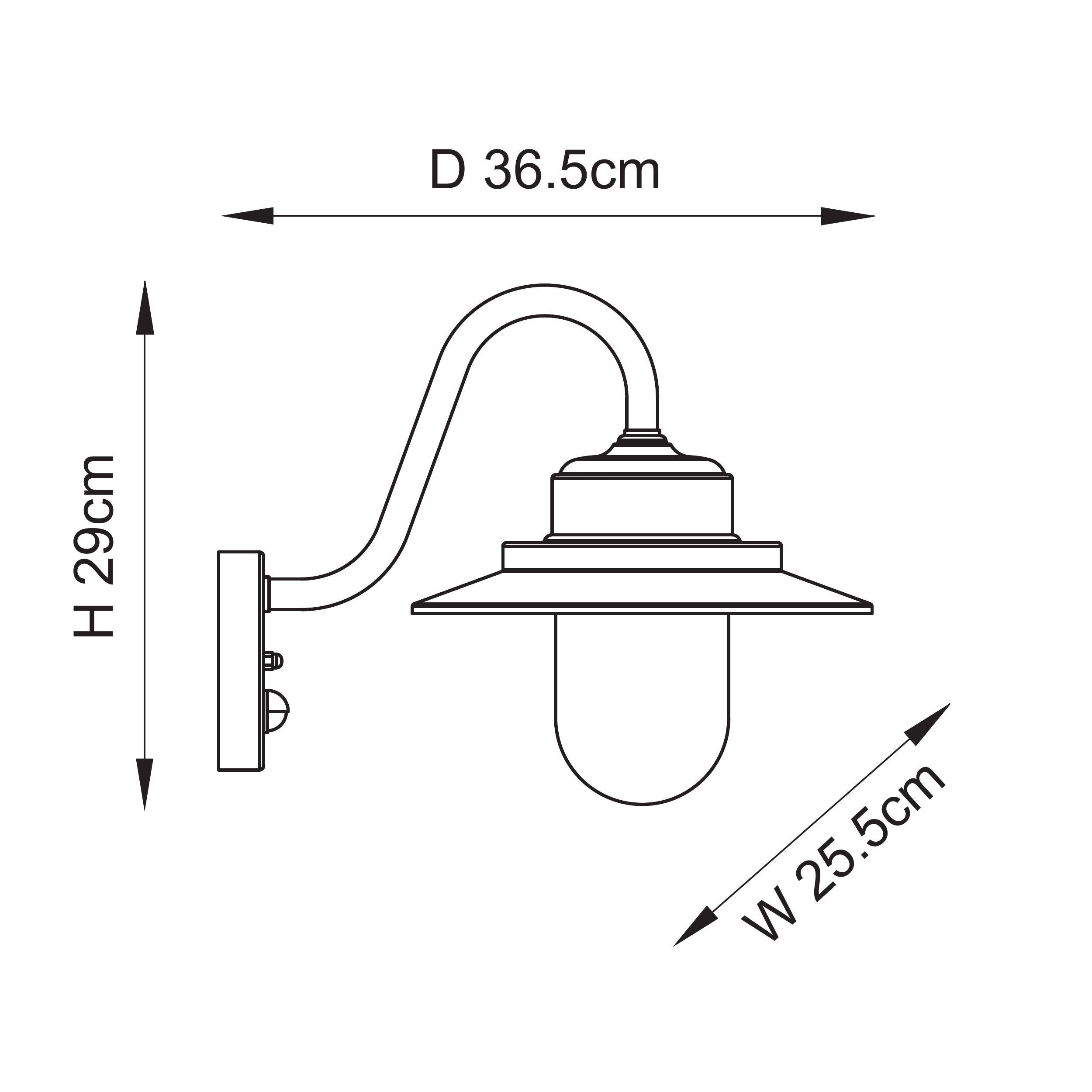 Thornton PIR Black Outdoor Wall Light - IP44-OPEN-BOX-50-290626