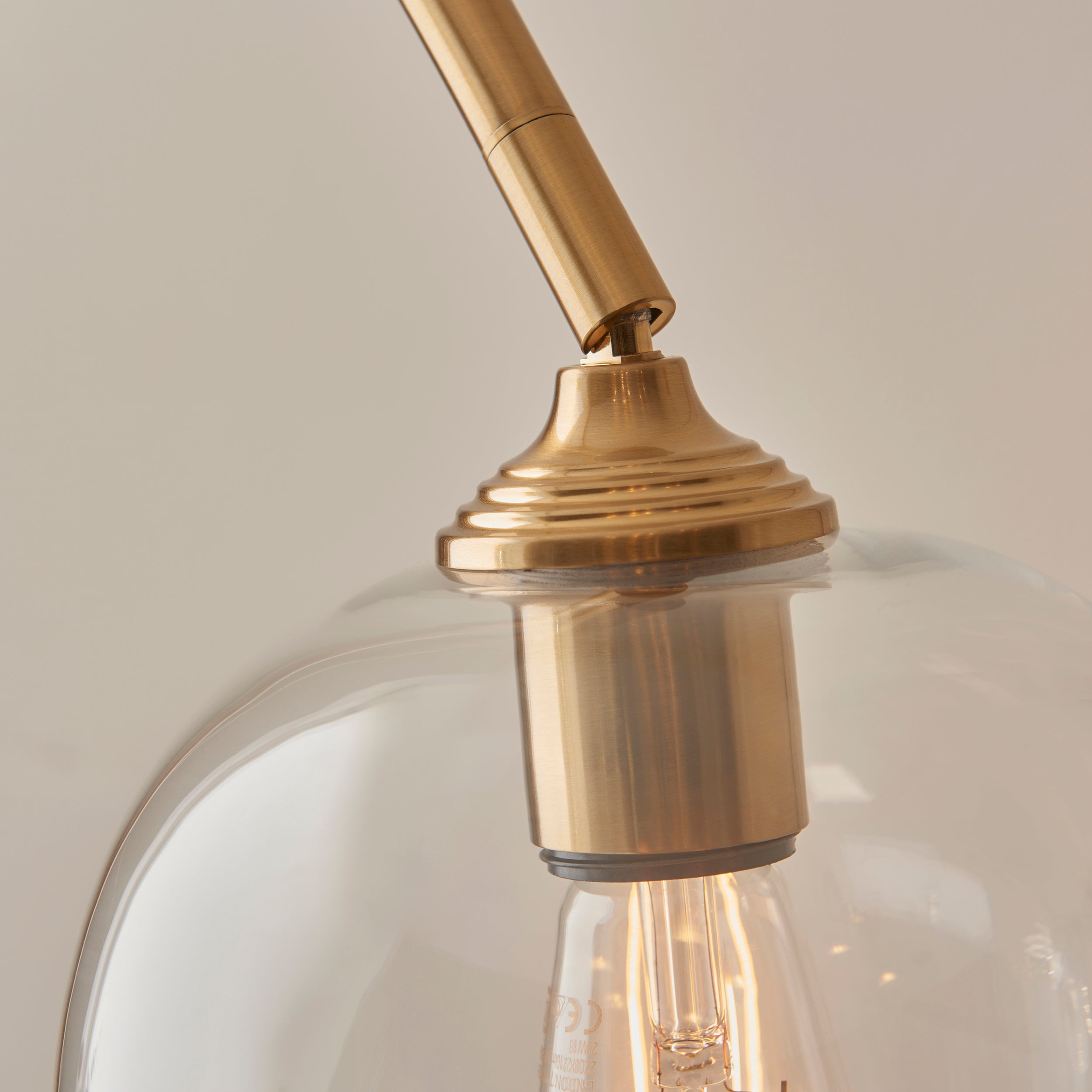 Ashcroft Brass Floor Lamp - Clear Glass Shade