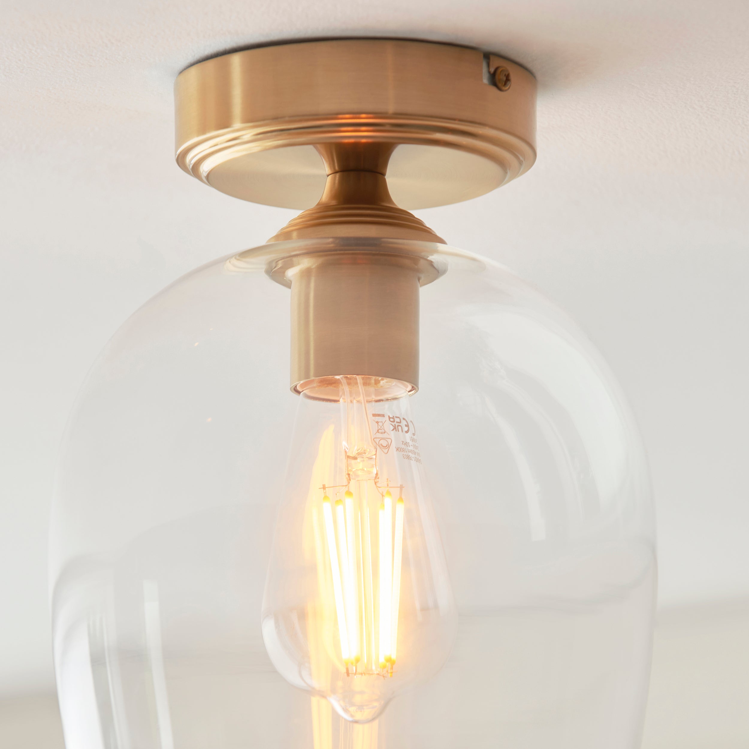 Ashcroft Brass Flush - Clear Glass Shade-OPEN-BOX-020426