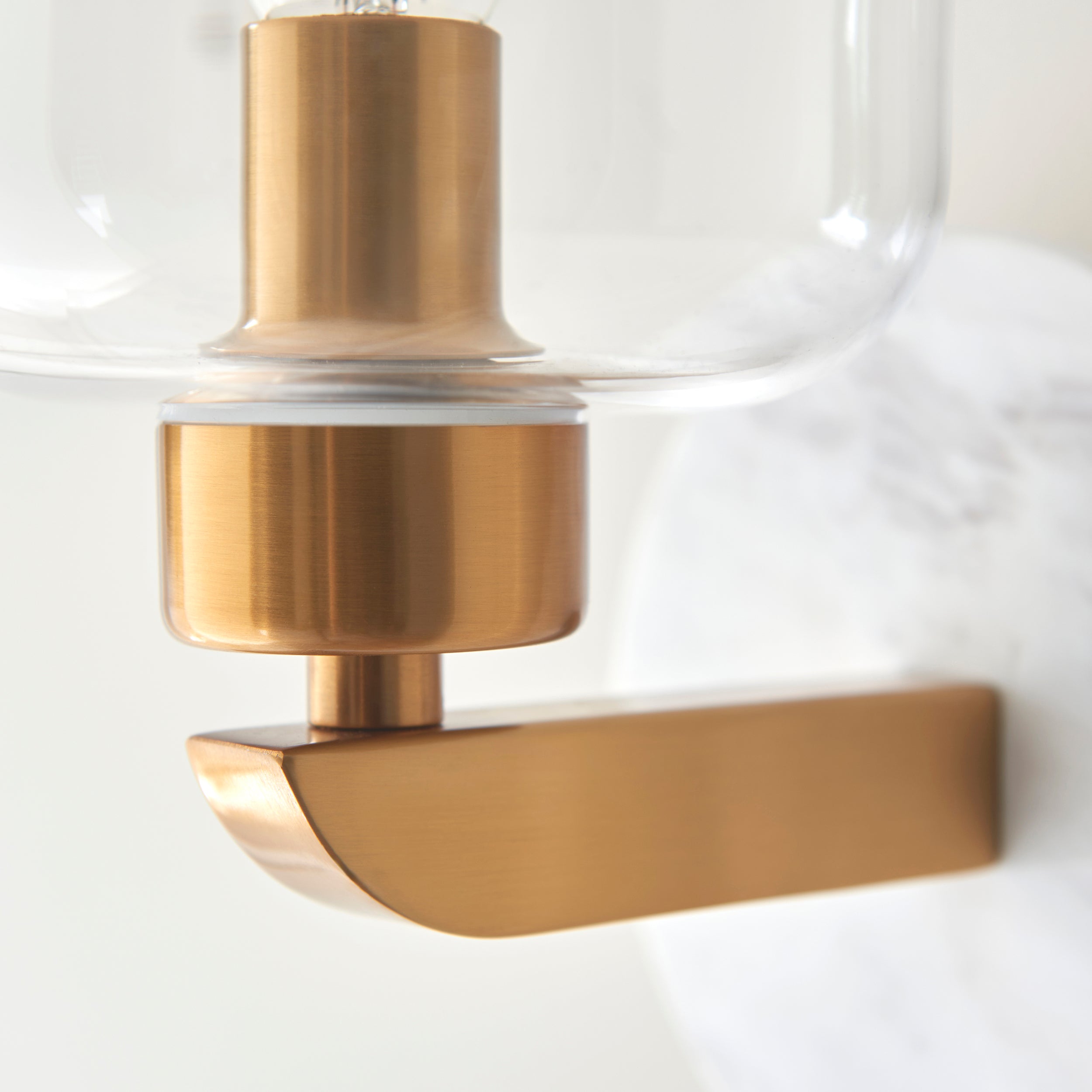 Travi Volakas Marble & Brass Wall Light - Glass Shade