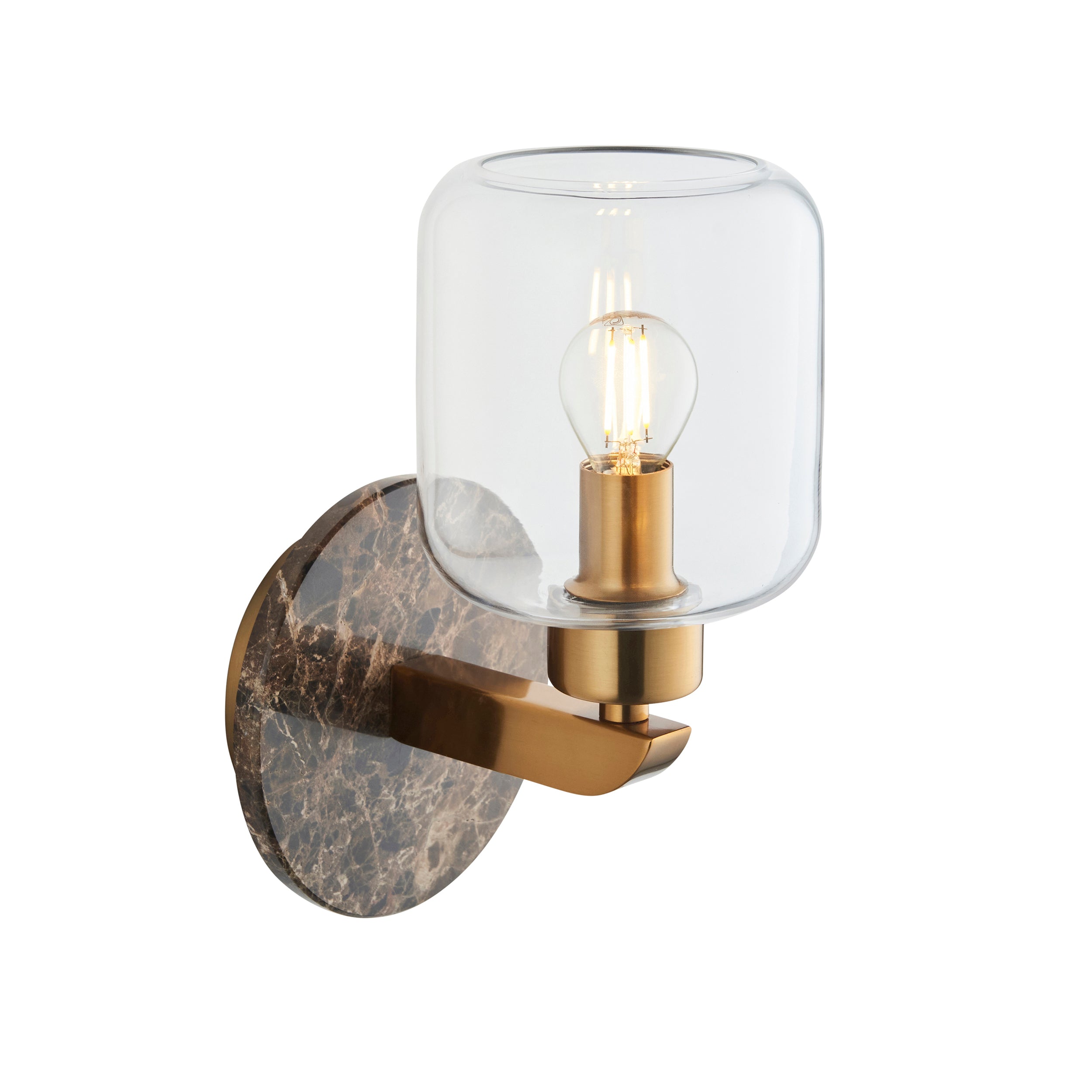 Travi Emperador Marble & Brass Wall Light - Glass Shade 120663 by Endon Lighting