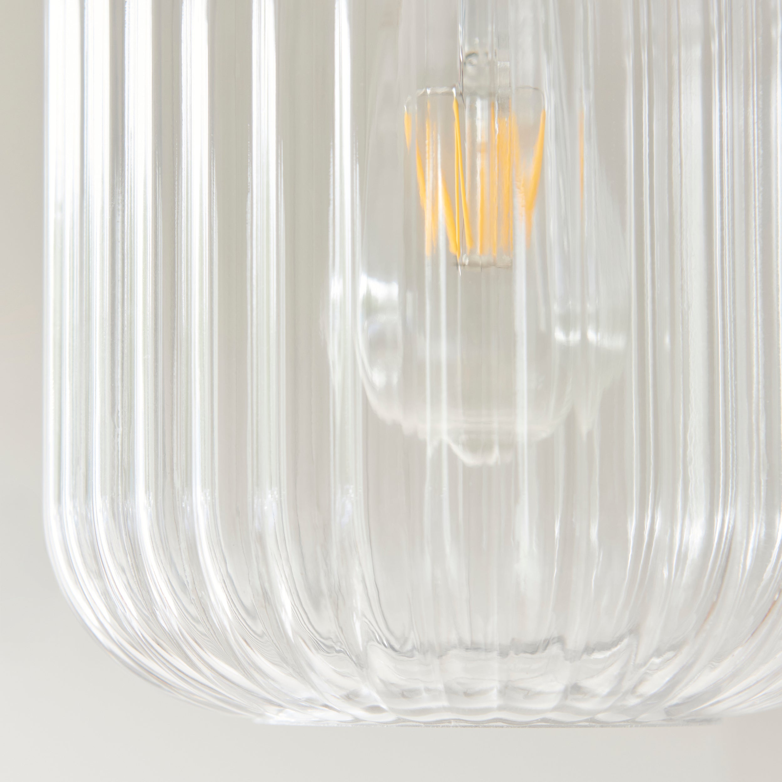 Travi Volashas Marble & Brass Pendant - Glass Ribbed Shade