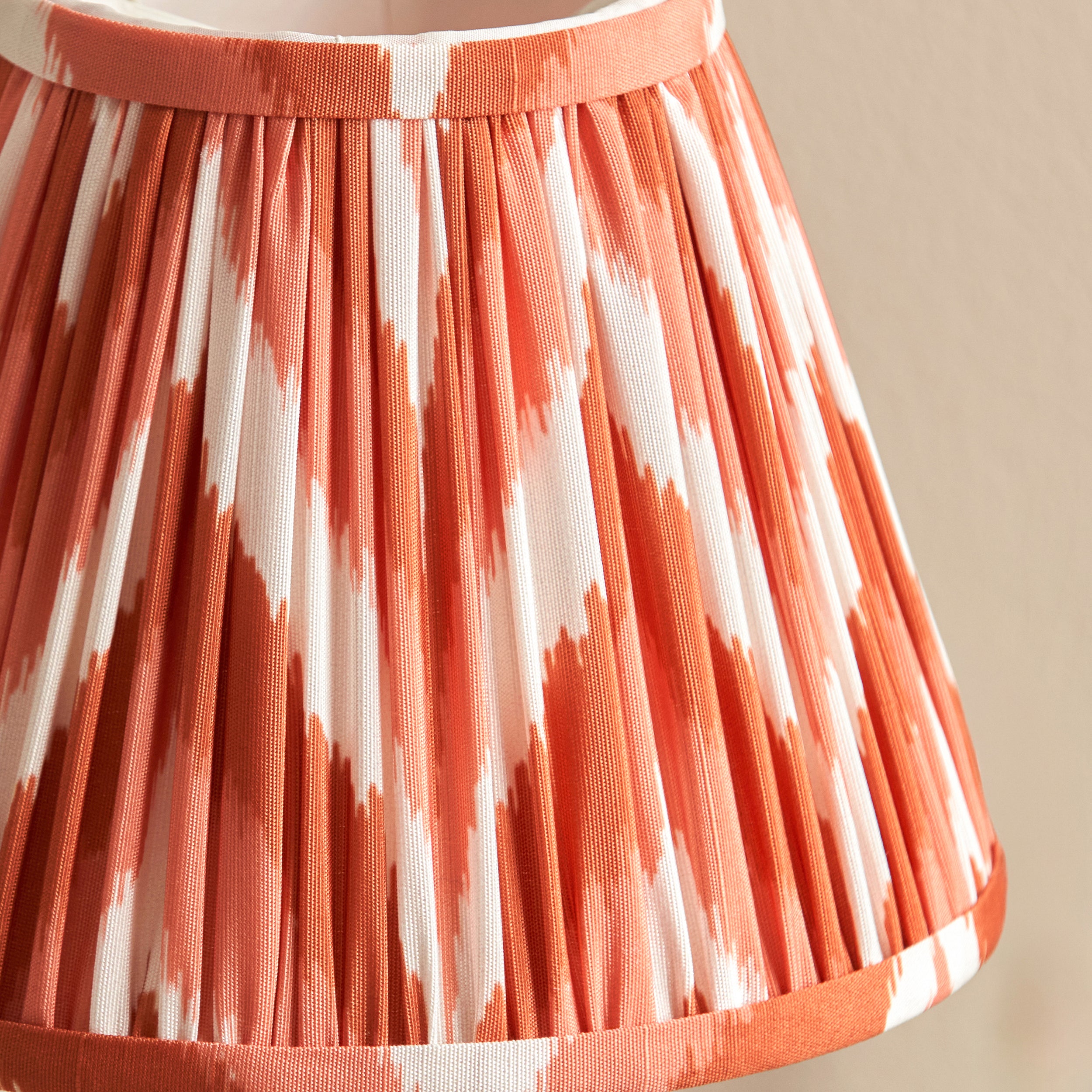 Rise Bronze Table Lamp & Orange Ikat 16cm Shade