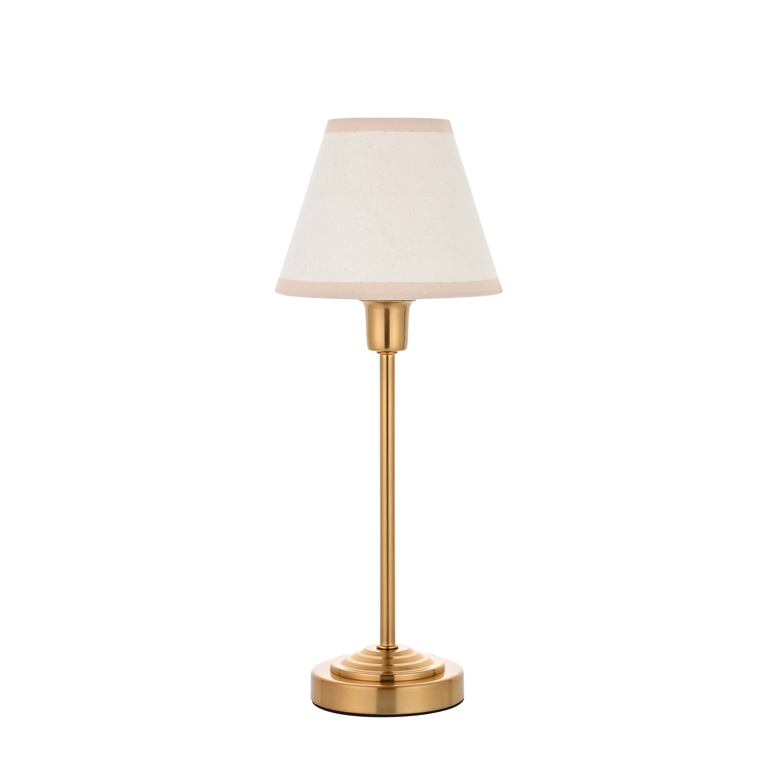 Rise Brass Table Lamp & Vintage White Ikat 16cm Shade