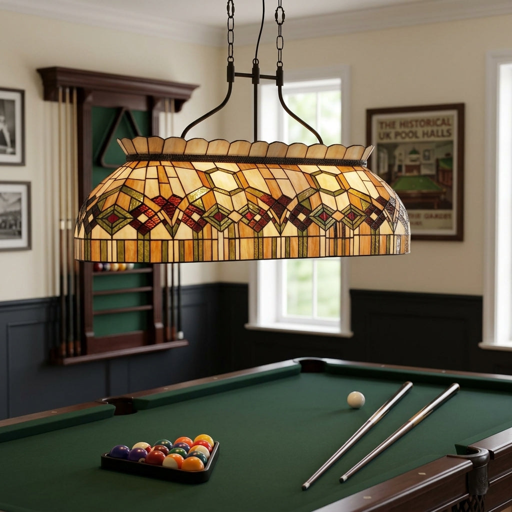 Chicago Fancy Tiffany Pool Table Light