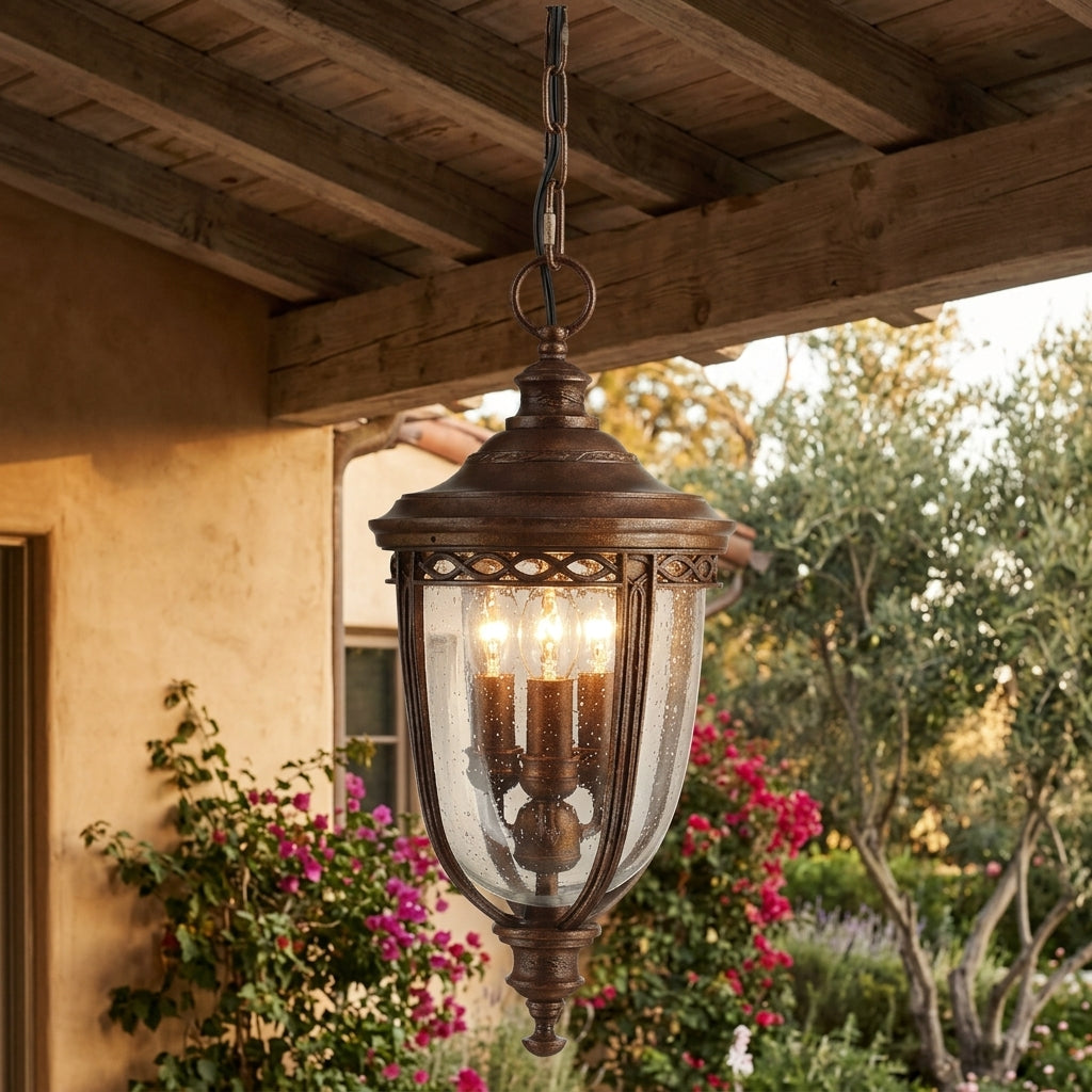 Feiss English Bridle Bronze Medium Outdoor Pendant Light