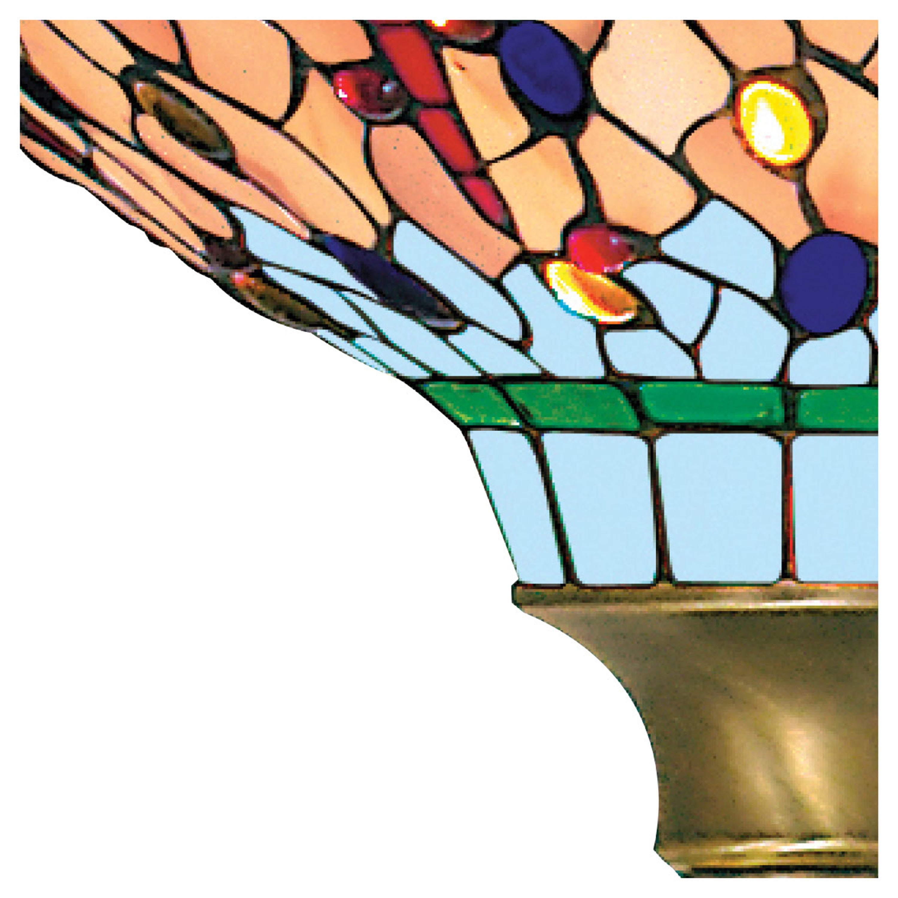 Dragonfly Floor Lamp - Antique Brass & Stained Glass