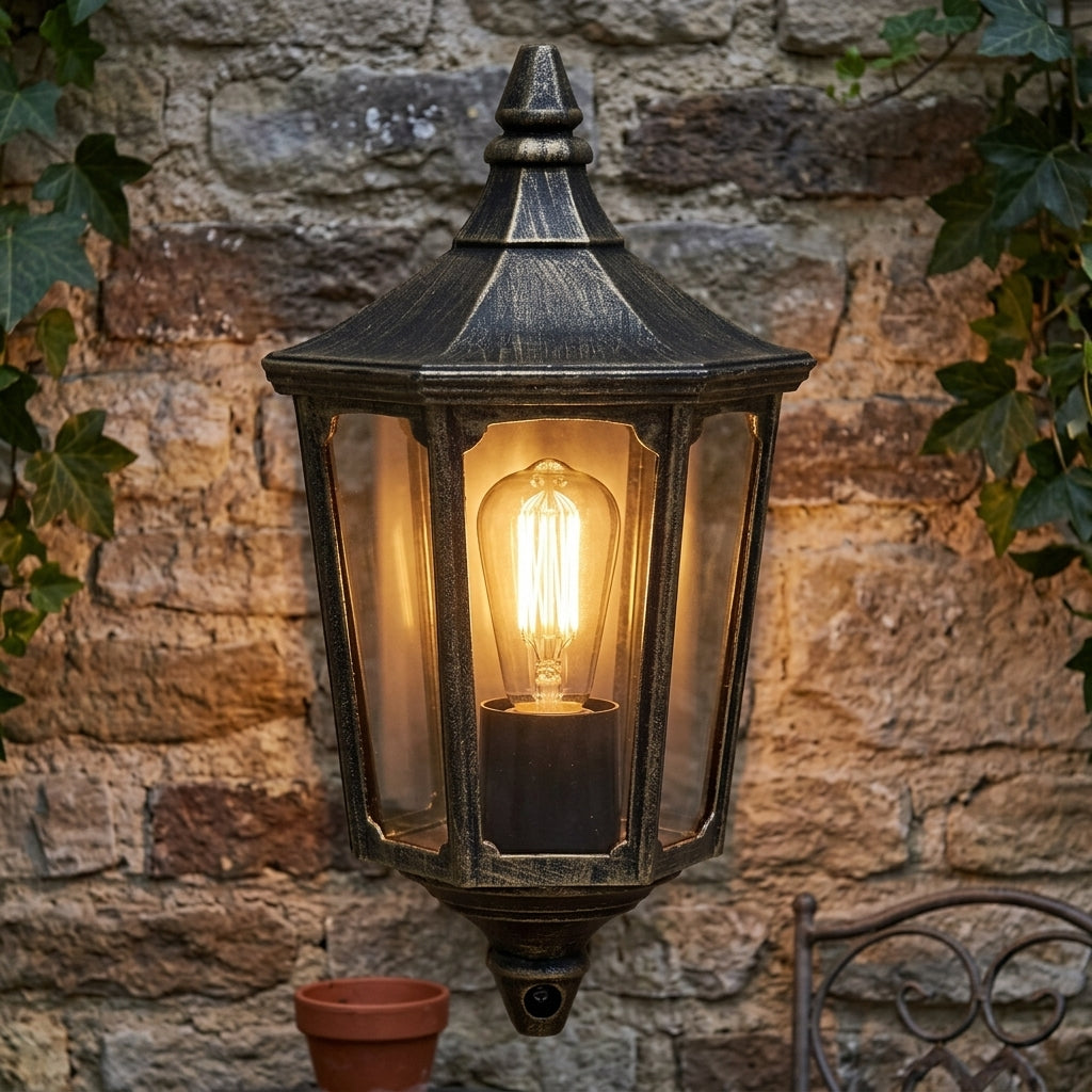 Elstead Cricklade Black/Gold Outdoor Wall Light