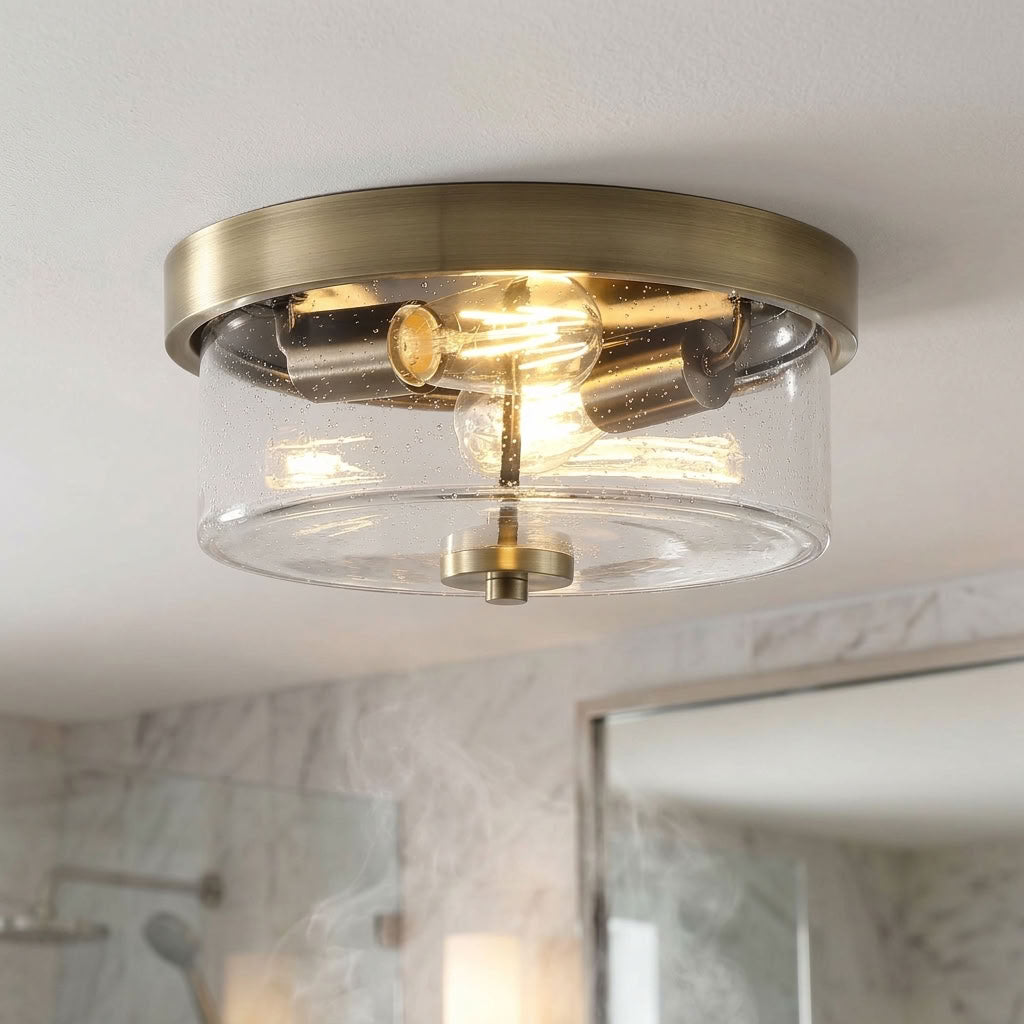 Preston Bathroom, Antique Brass, Ceiling Light - IP44