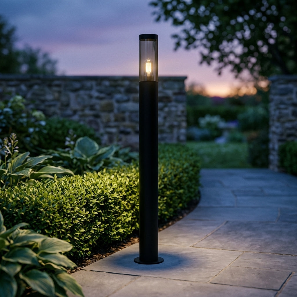 Searchlight Batton Black Outdoor Bollard 90cm