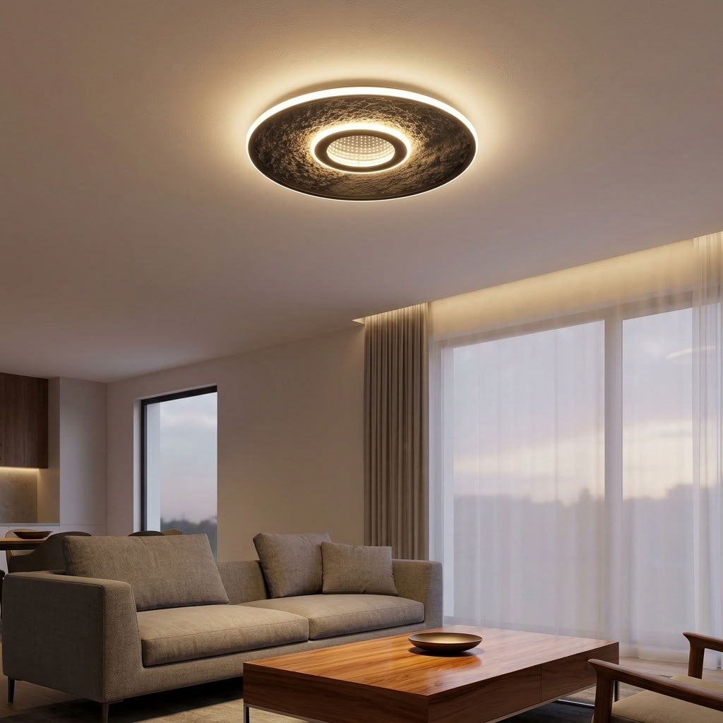 Lumadisc, Matt Black, Flush Ceiling Light - Integrated LED