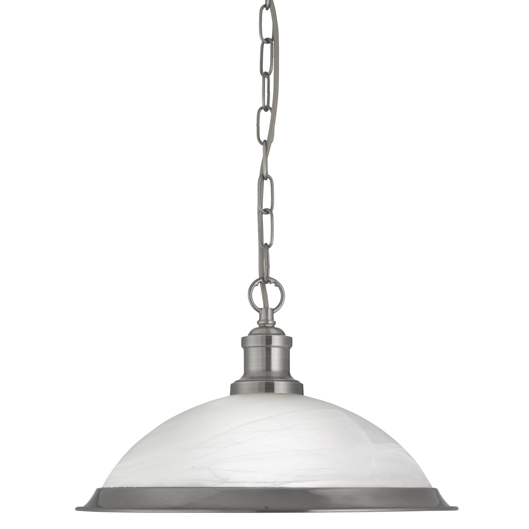 Searchlight Bistro Silver & Marble Glass Pendant