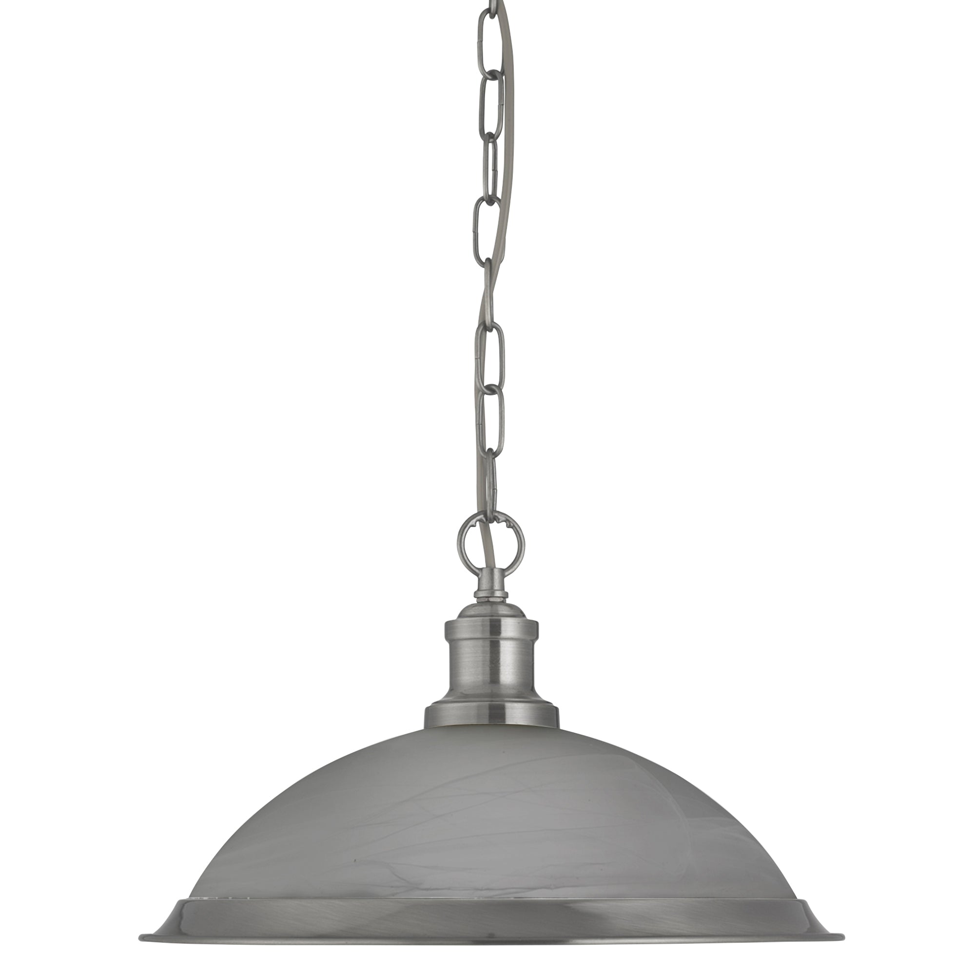 Searchlight Bistro Silver & Marble Glass Pendant