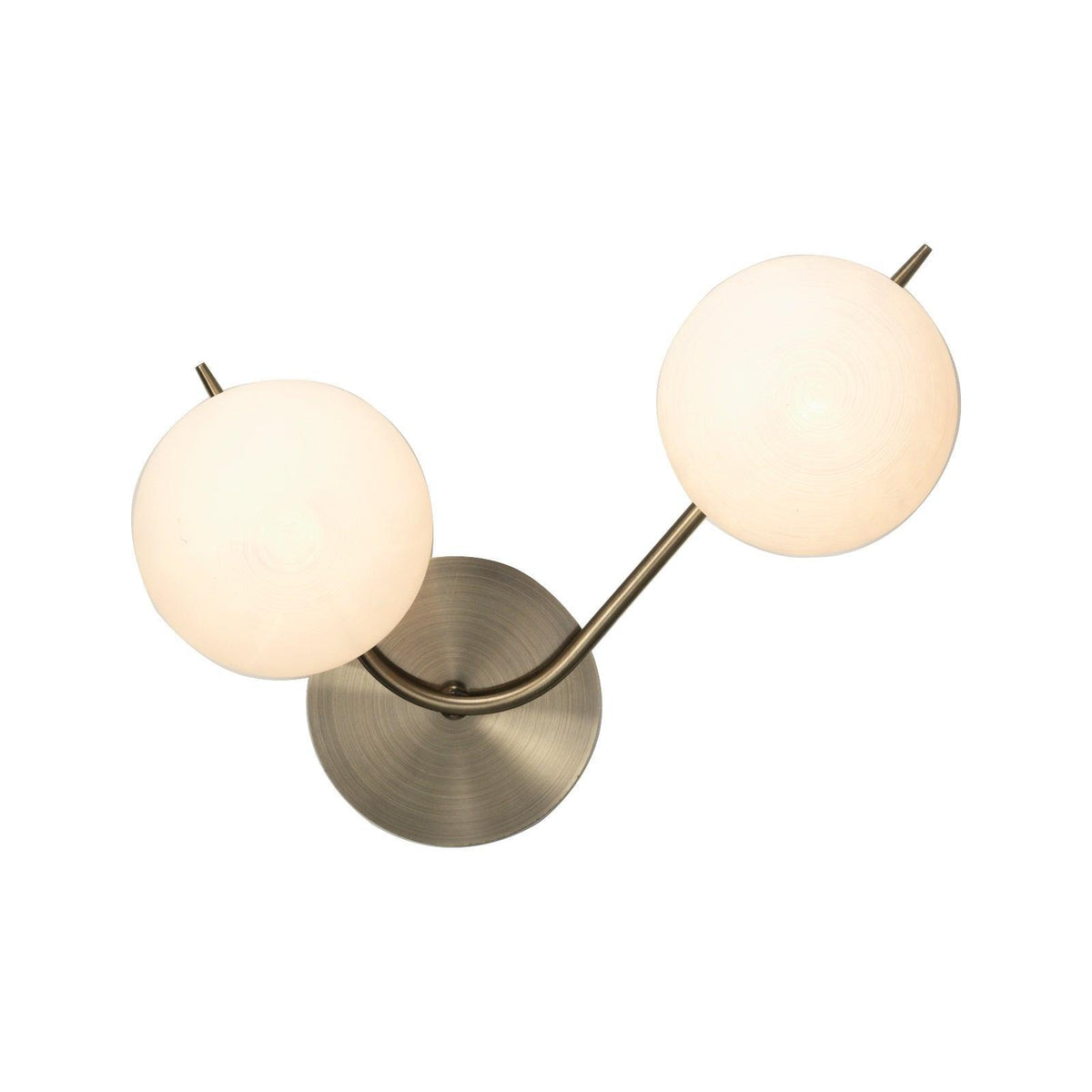 Oaks Lighting Ruse 2 Light Antique Brass Wall Light-warehouse-180926