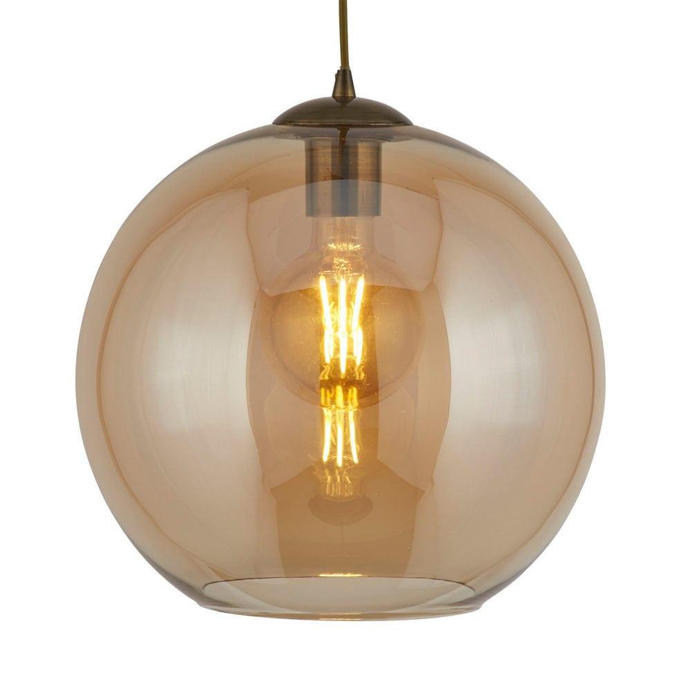 Balls 1 Light Round Amber Glass 25cm Ceiling Pendant-warehouse-40