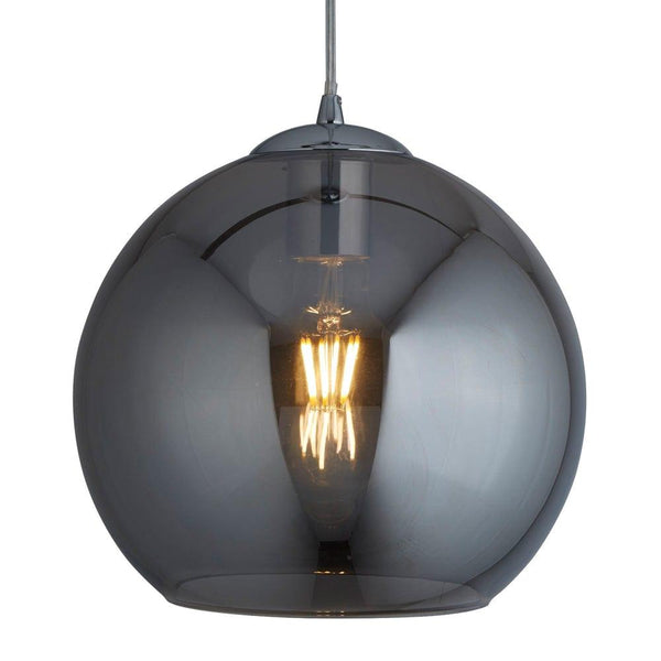 Balls 1 Light Round Smoked Glass 25cm Ceiling Pendant -Warehouse Clearance Stock