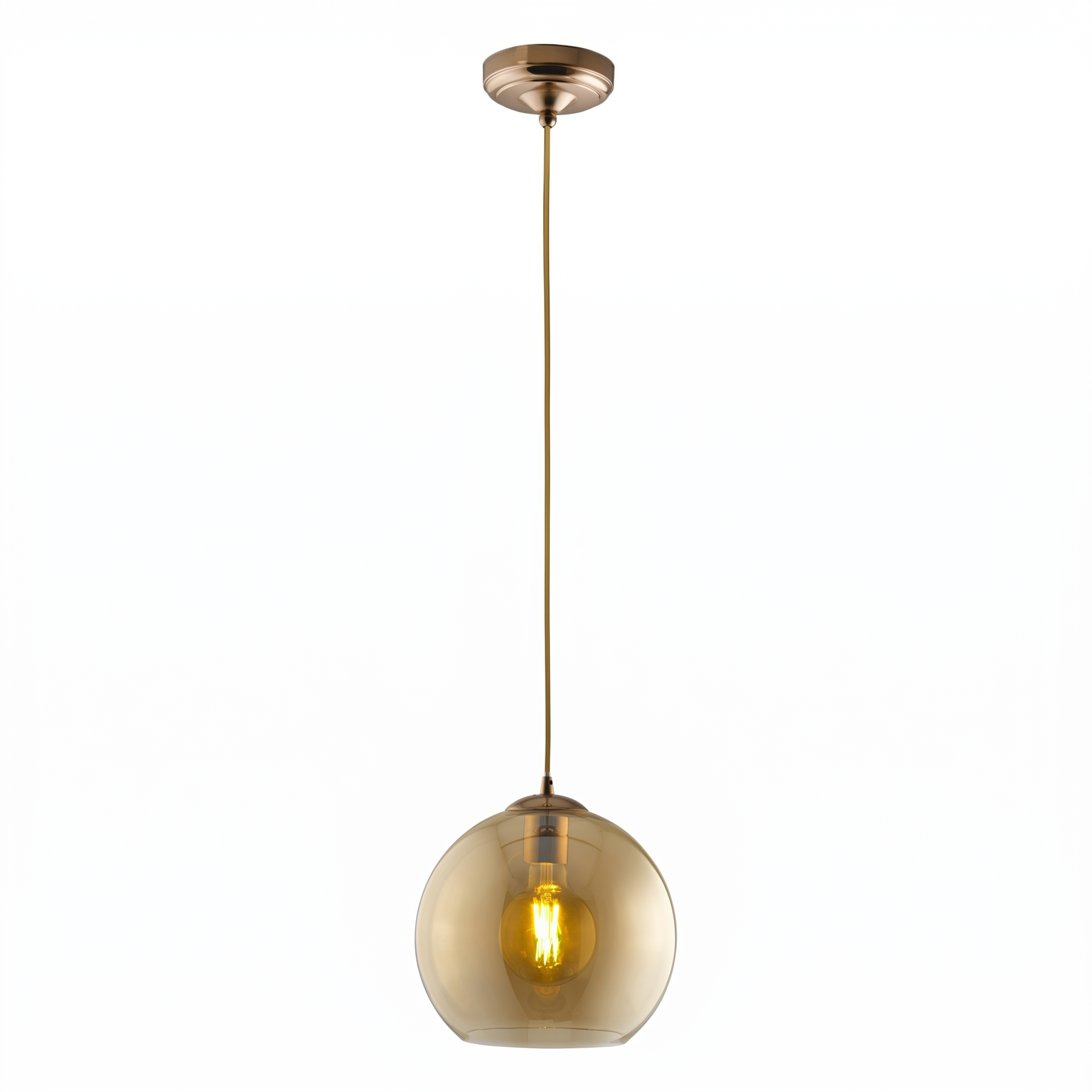 Balls Amber Glass Kitchen Ceiling Light 