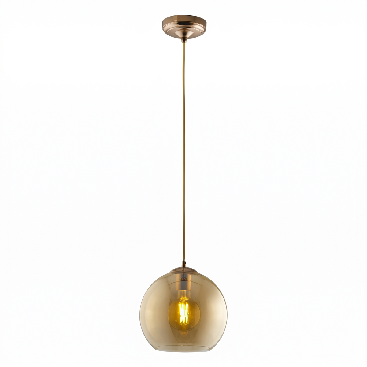 Balls Amber Glass Kitchen Ceiling Light-warehouse-180926