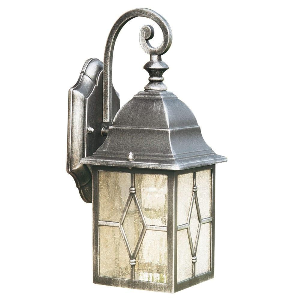 Genoa 1 Light Silver & Leaded Water Glass Outdoor Wall Light-warehouse-40