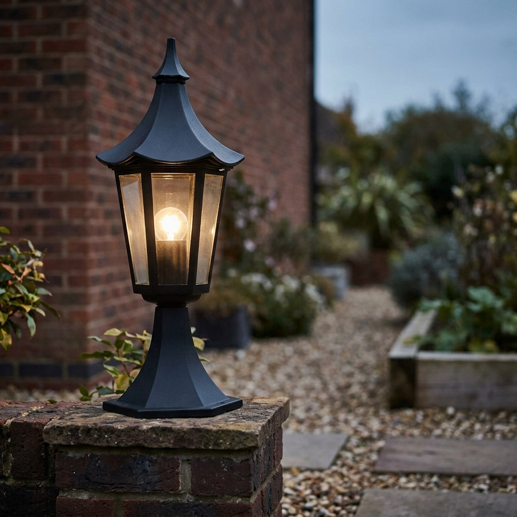 Oaks Witton Black Outdoor Pedestal Light