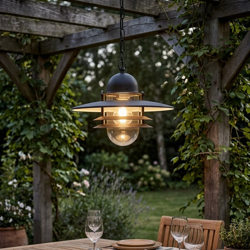 Elstead Oslo Black Outdoor Pendant Light