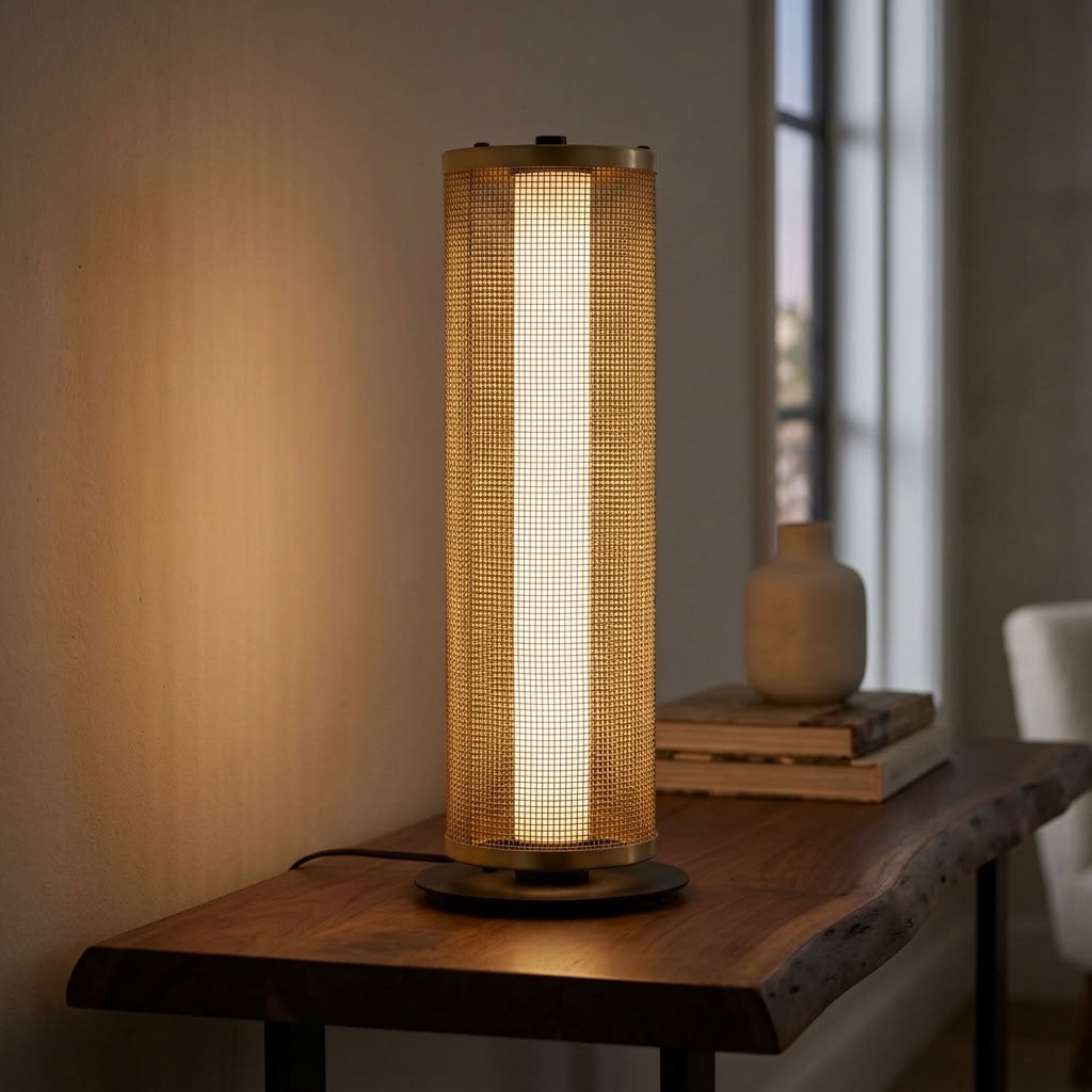 Thread, Gold Mesh & Matt Black, Table Lamp - Integrated LED