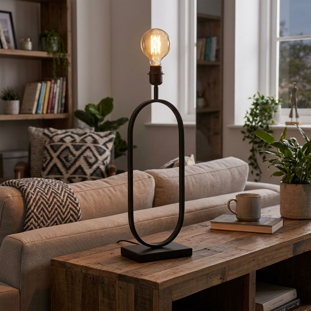 BASE, Matt Black, Tiffany Table Lamp Base - Replacement