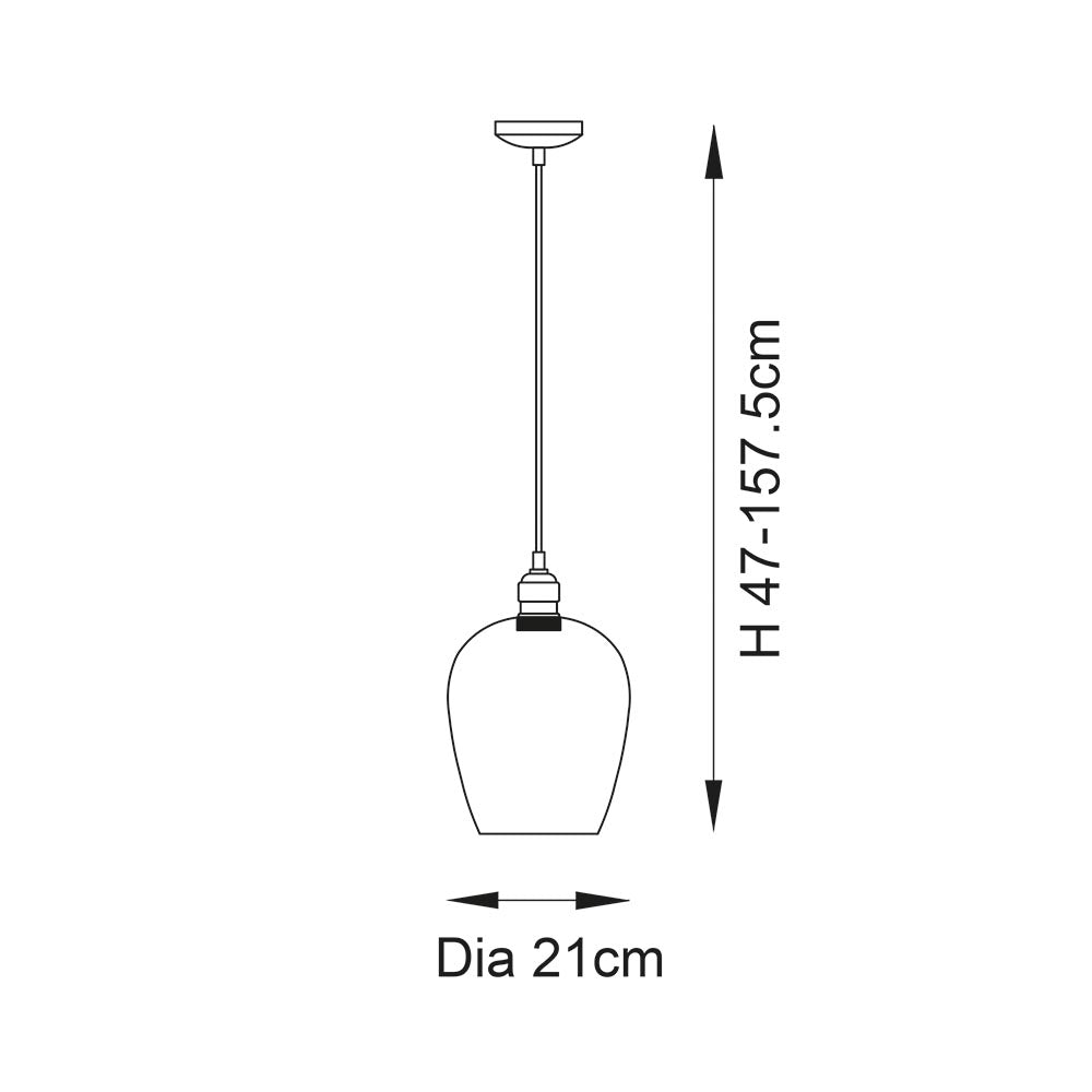 Island Brass & Glass Shade Art Deco Pendant Light