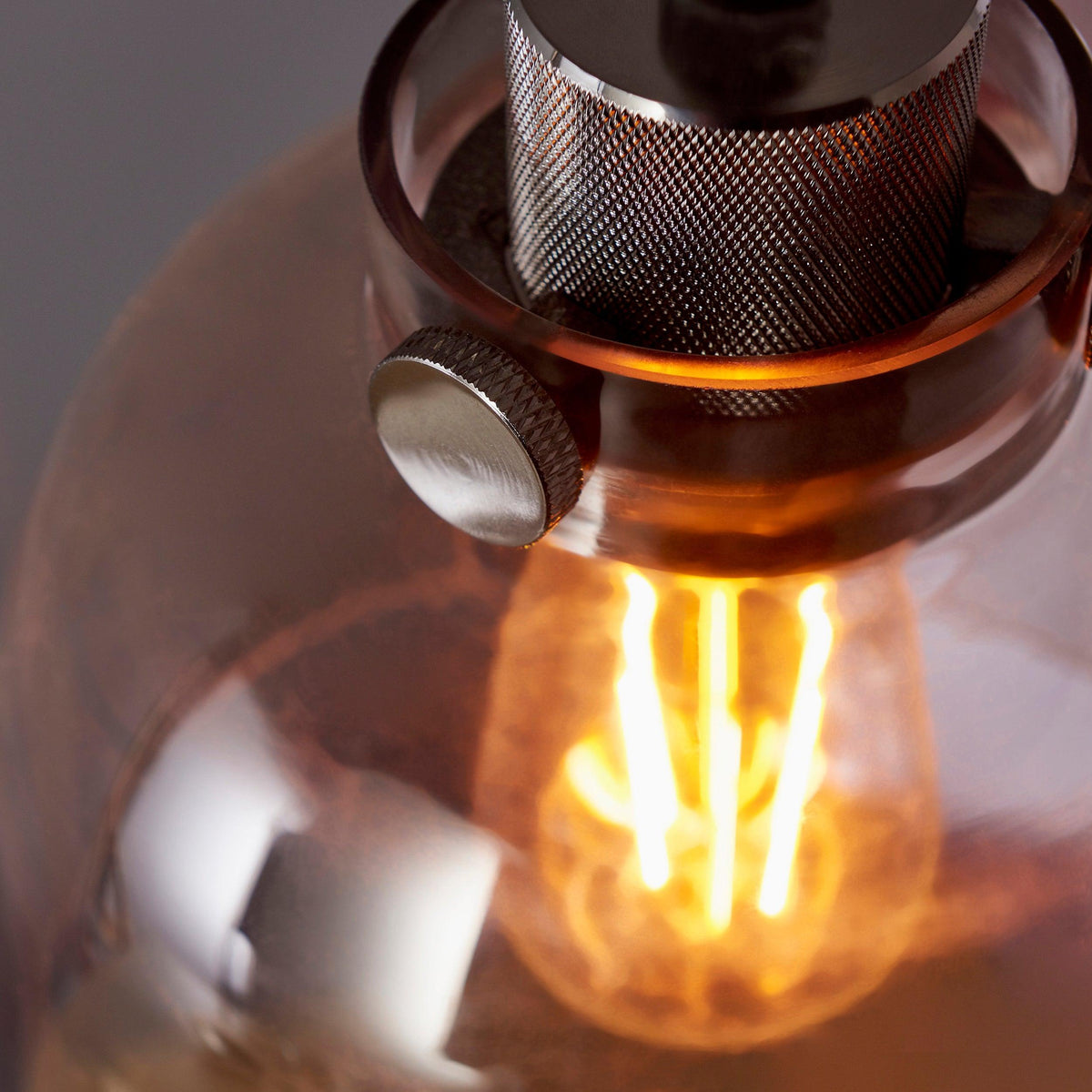 Reading Black Chrome Pendant - Tinted Glass Shade-warehouse-180926