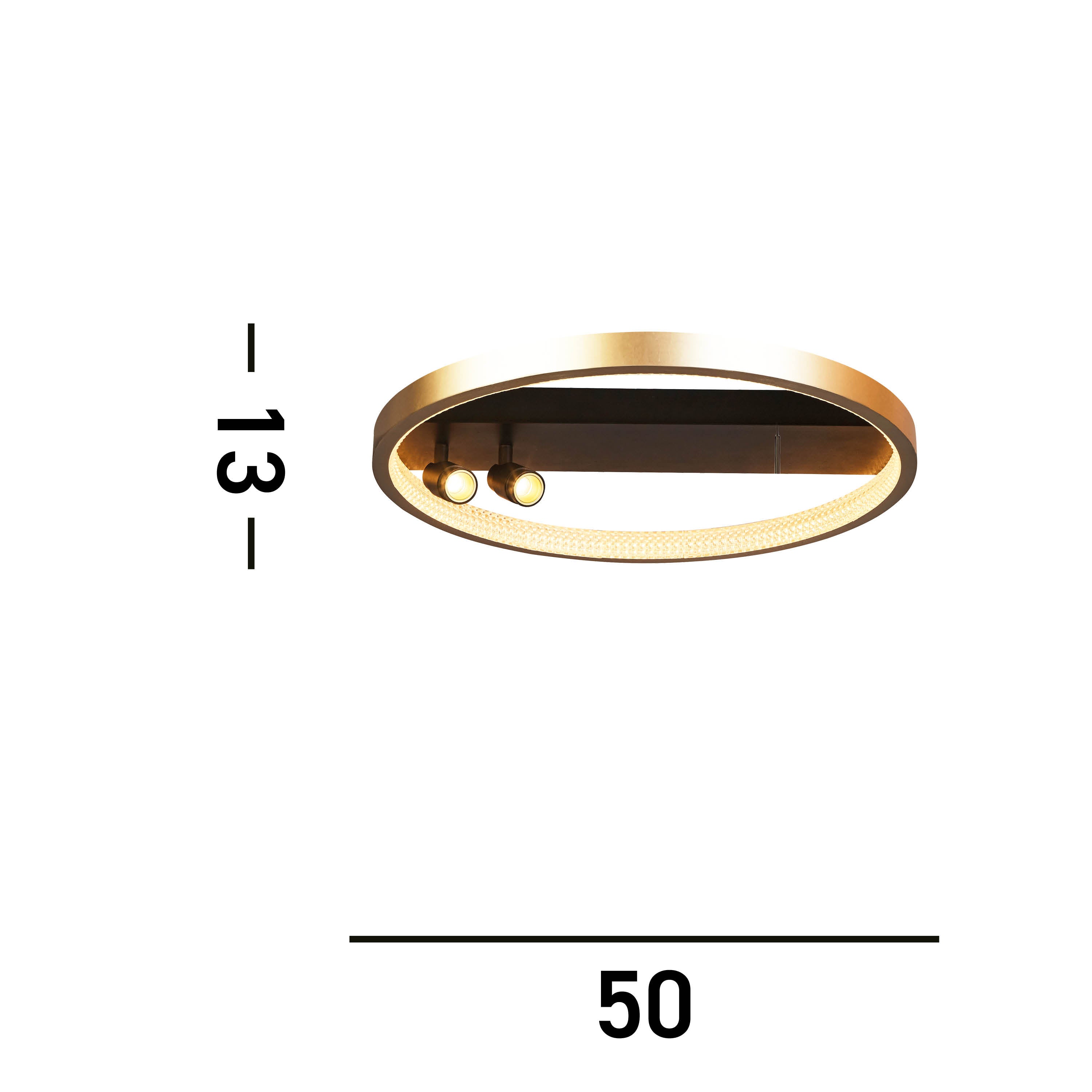 Searchlight Grace Black & Gold LED Flush Ceiling Light