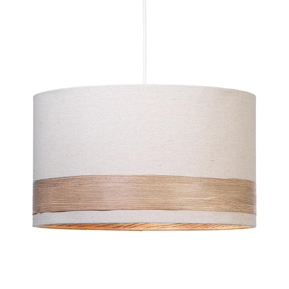 Torri Easy Fit 40cm White & Wood Effect Ceiling Lamp Shade-warehouse-180926