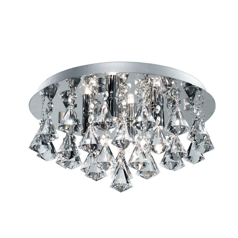Hanna 4 Light Crystal & Chrome Flush Light - 38cm-warehouse-180926