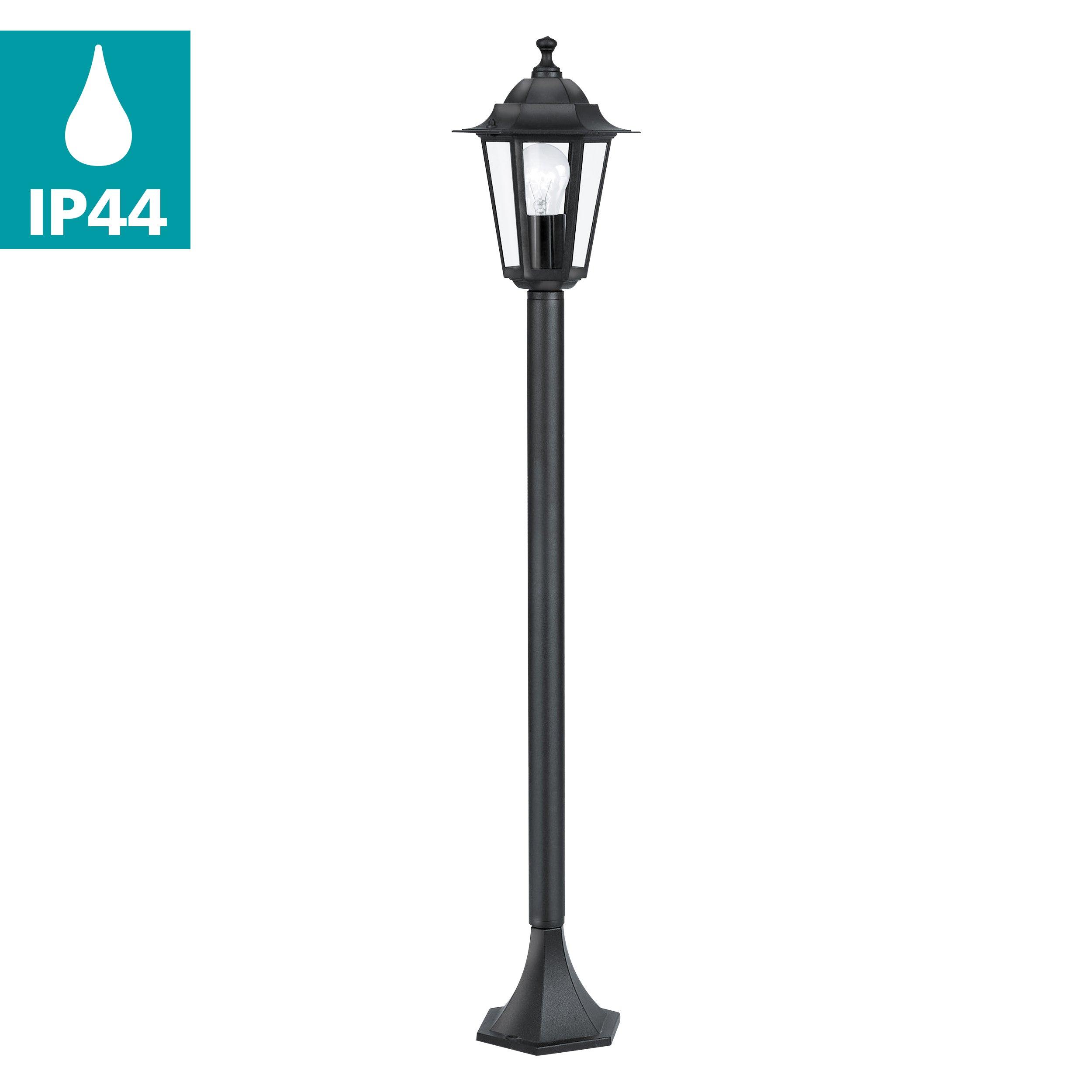 eglo laterna 4 black aluminium outdoor lamp post ip44 kitchen lighting 